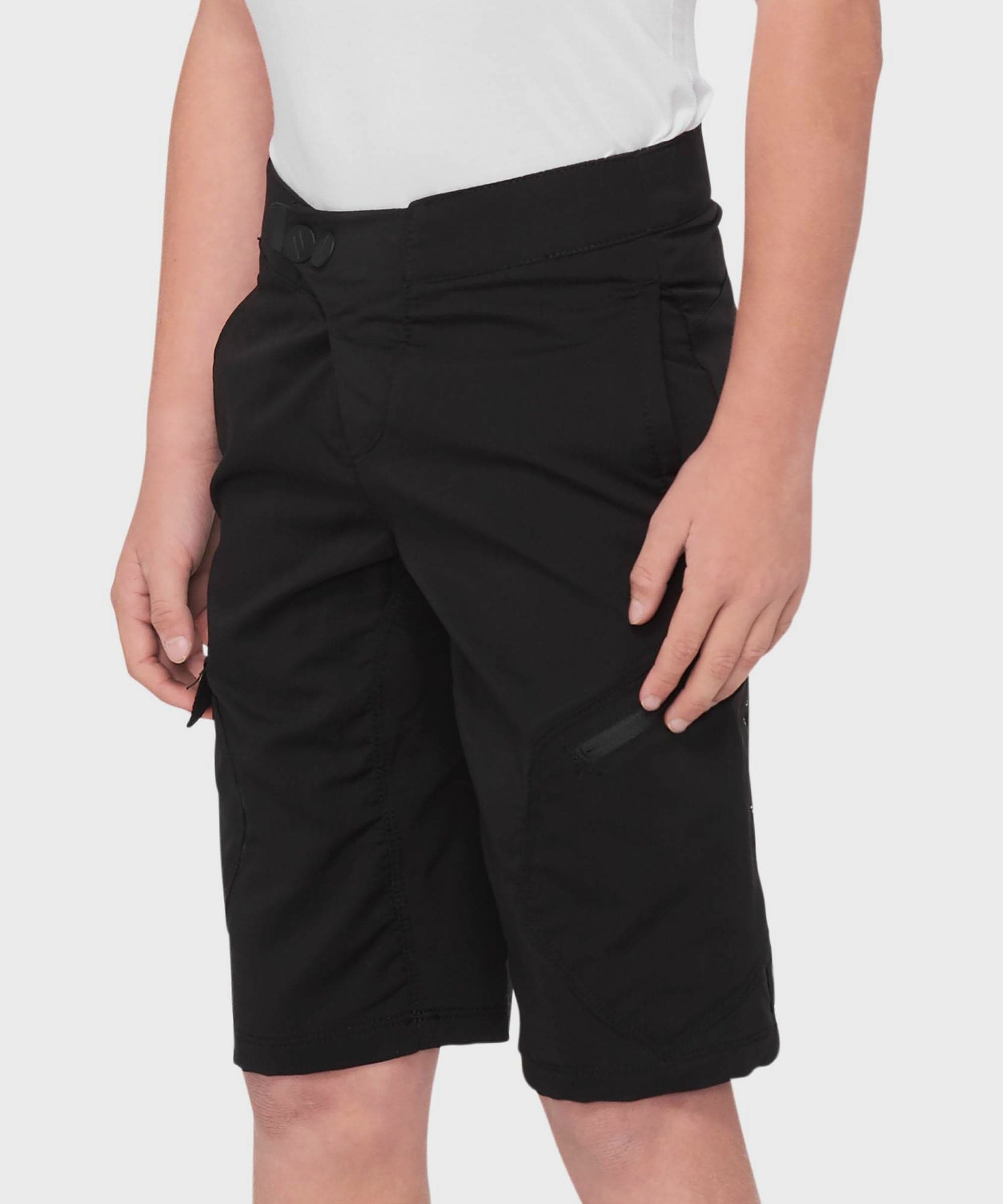 100% Ridecamp Youth Shorts 2022 Black 22"