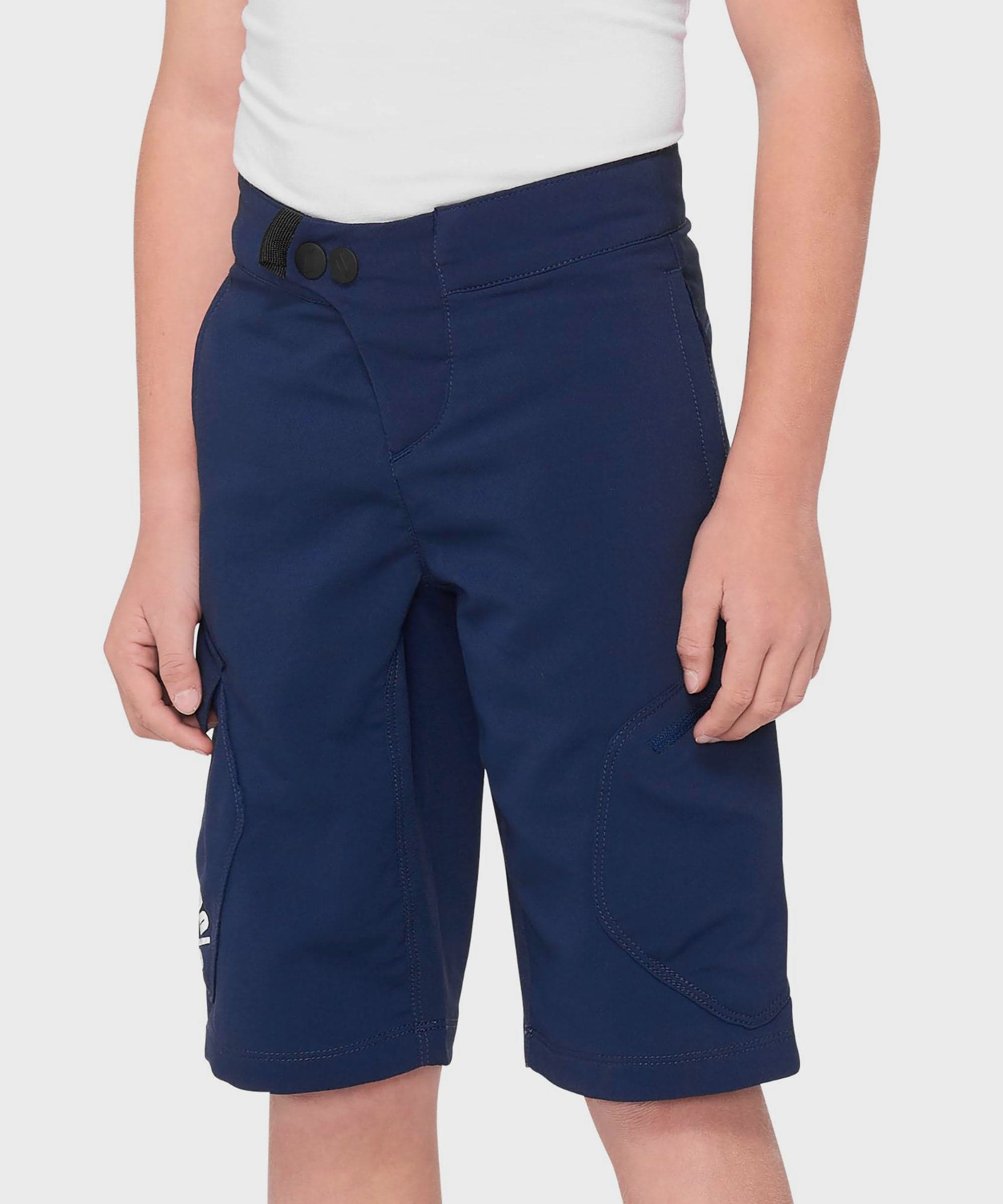 100% Ridecamp Youth Shorts 2022 Navy 28"