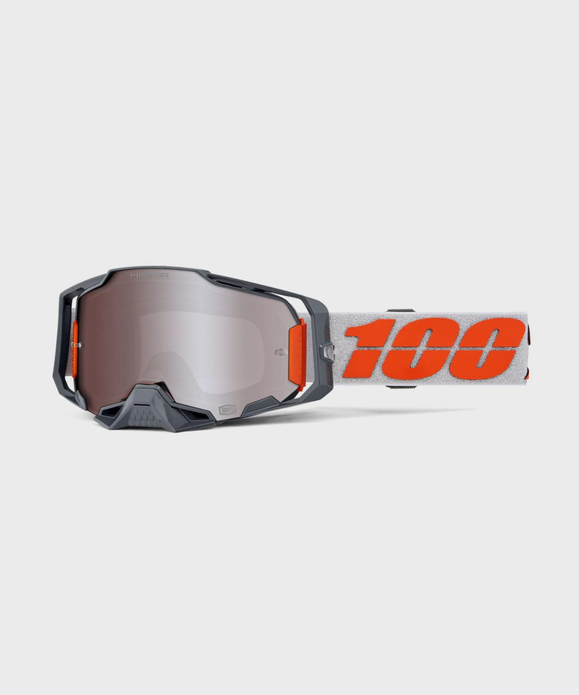 100% Armega Goggles Silver / HiPER Mirror Silver Lens