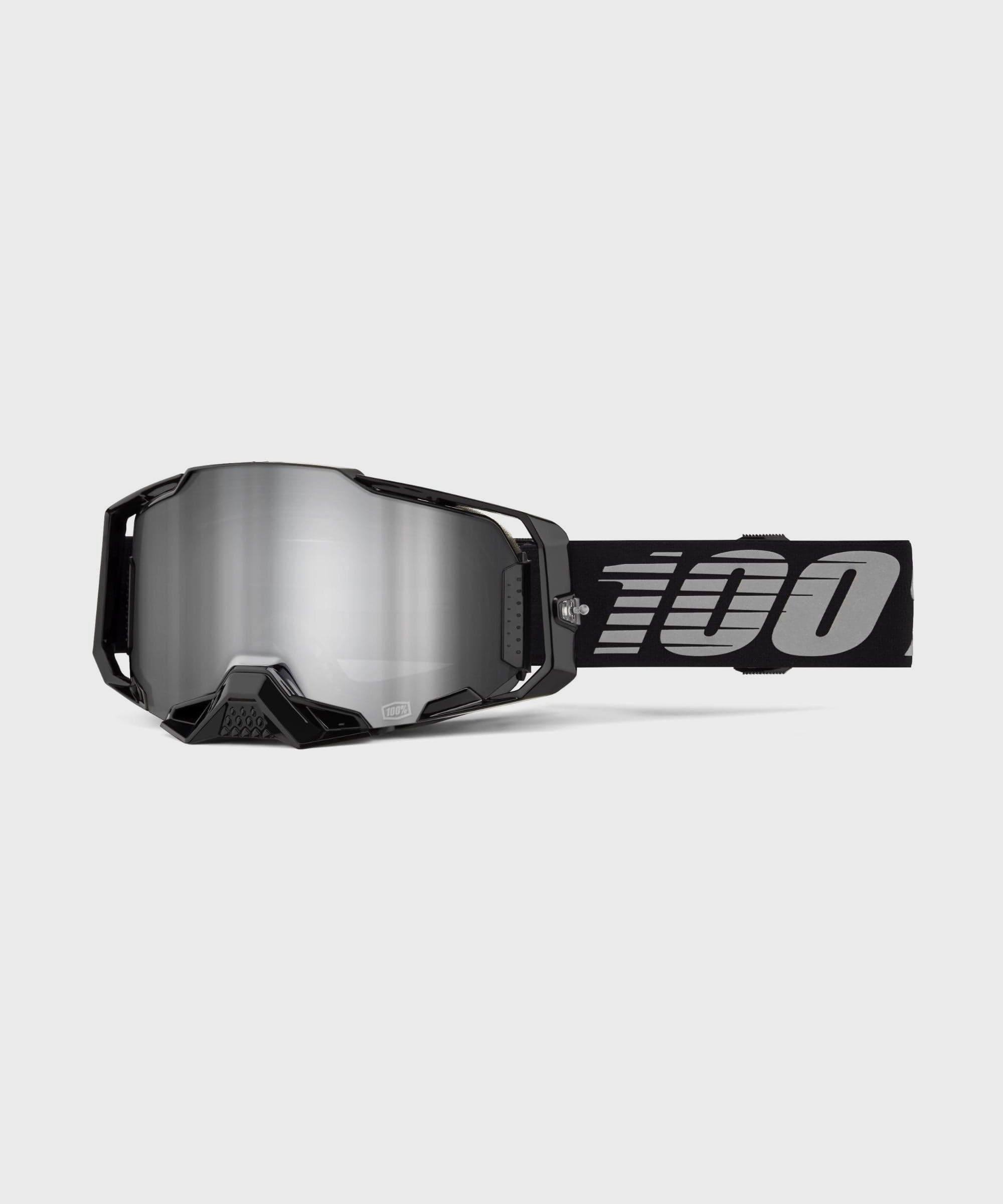 100% Armega Goggles Black / Mirror Silver Lens