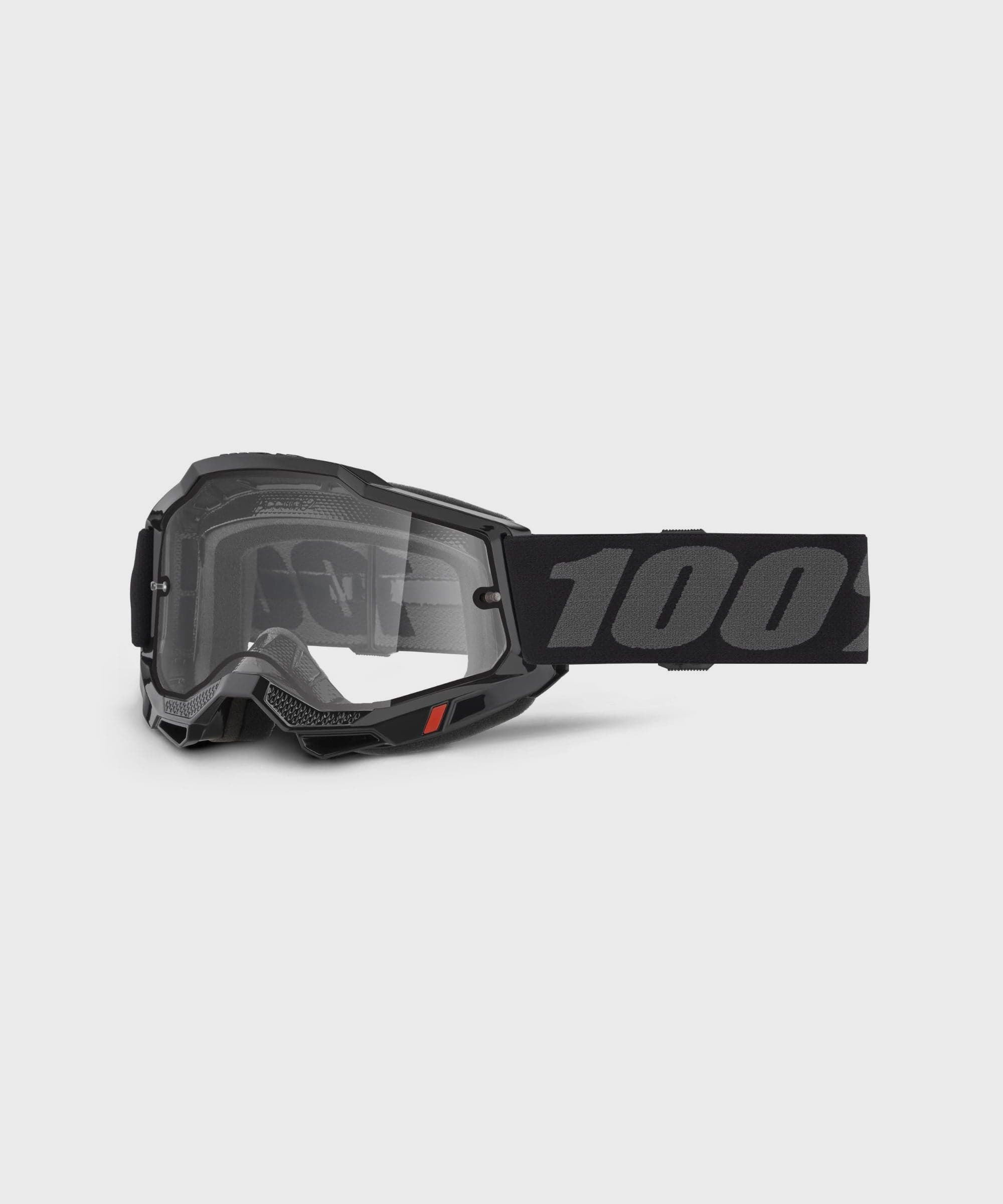 100% Accuri 2 Enduro Moto Goggles Black / Clear Lens