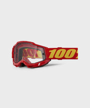 100% Accuri 2 Enduro Moto Goggles Red / Clear Lens