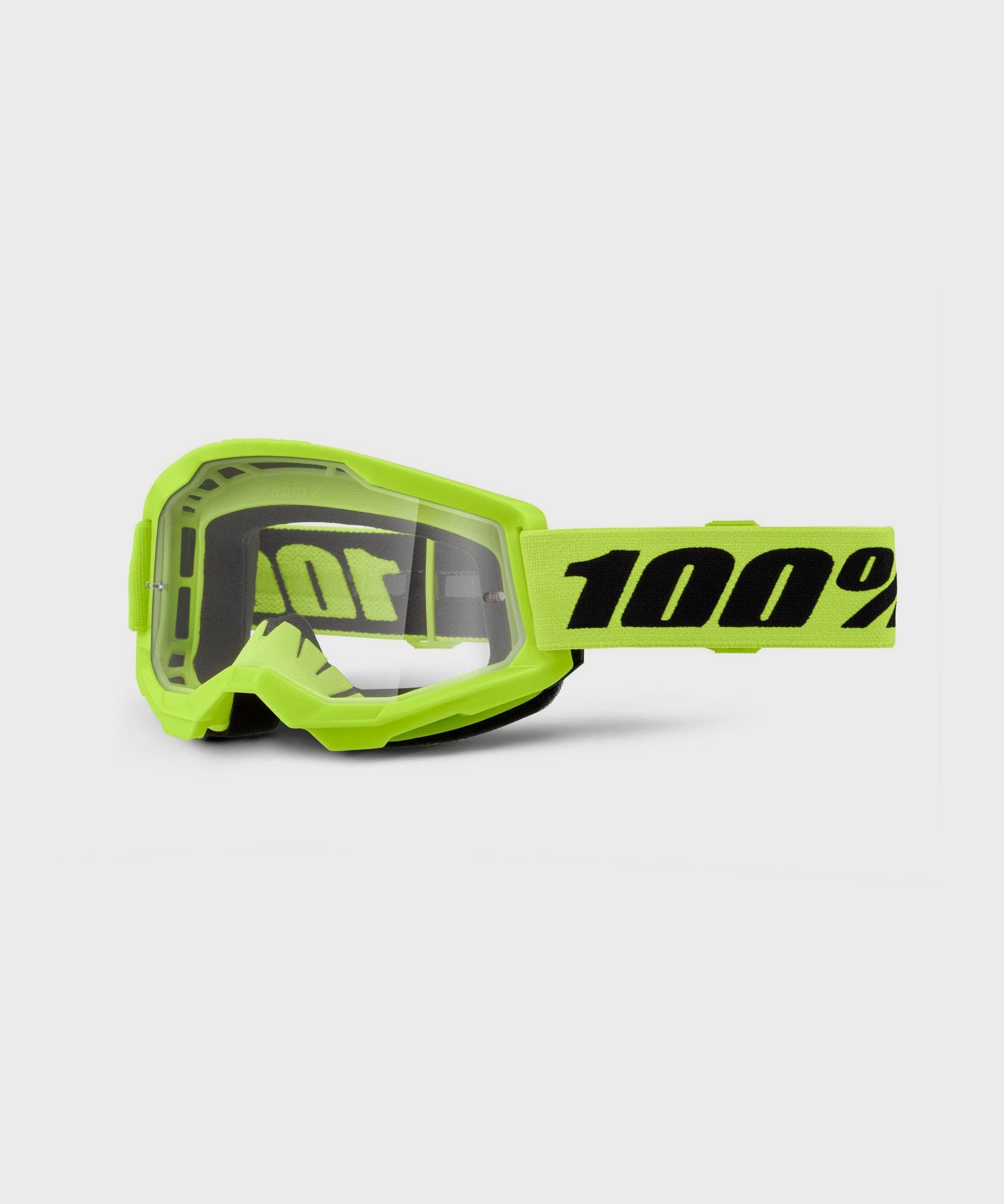 100% Strata 2 Youth Goggle Neon Yellow / Clear Lens