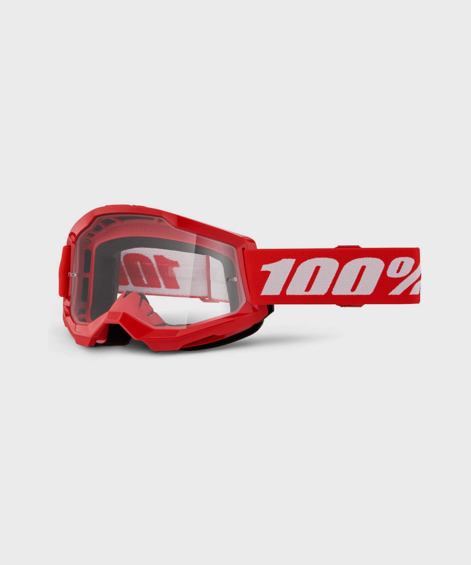 100% Strata 2 Goggle Red / Clear Lens