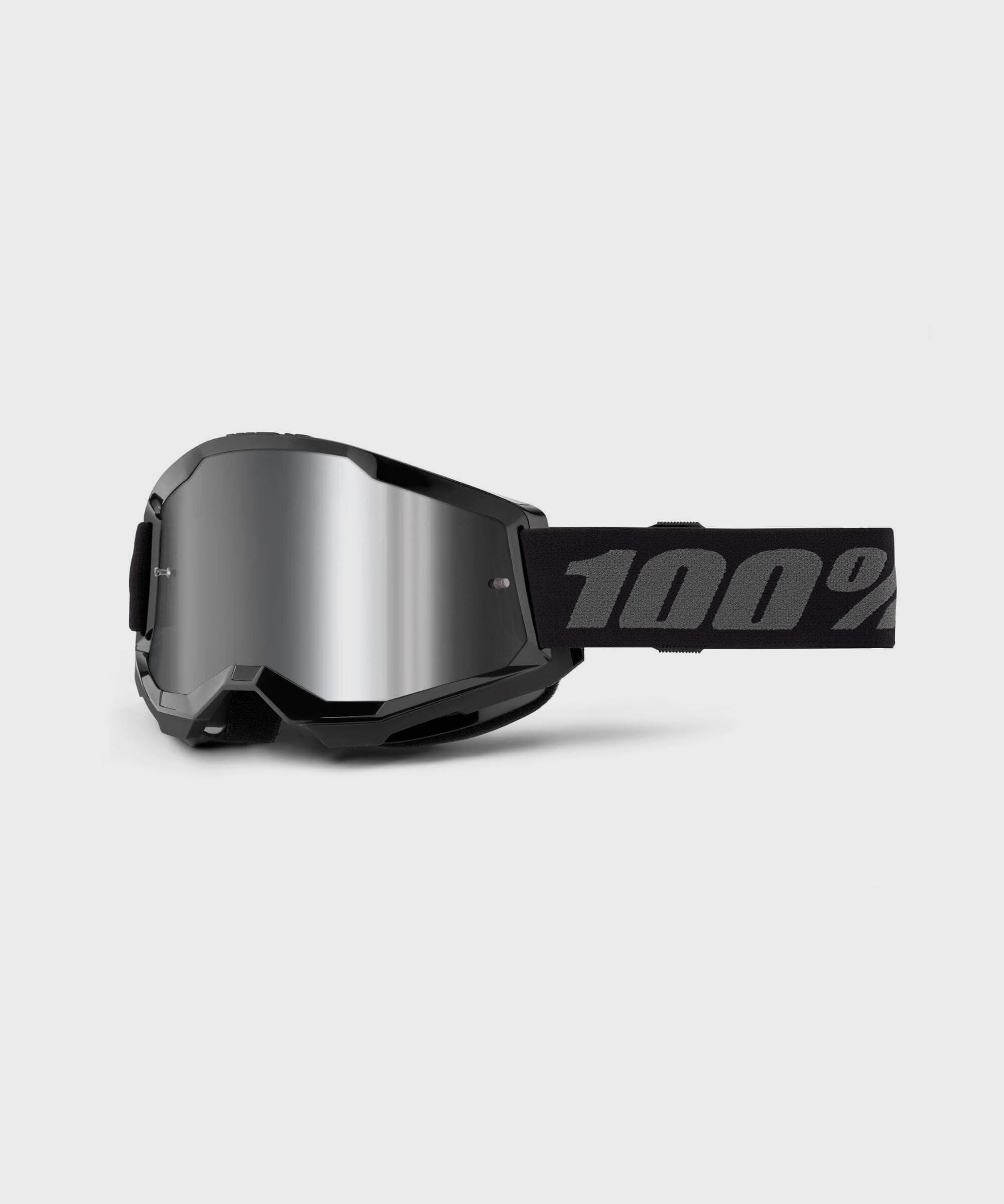 100% Strata 2 Goggle Black / Silver Mirror Lens