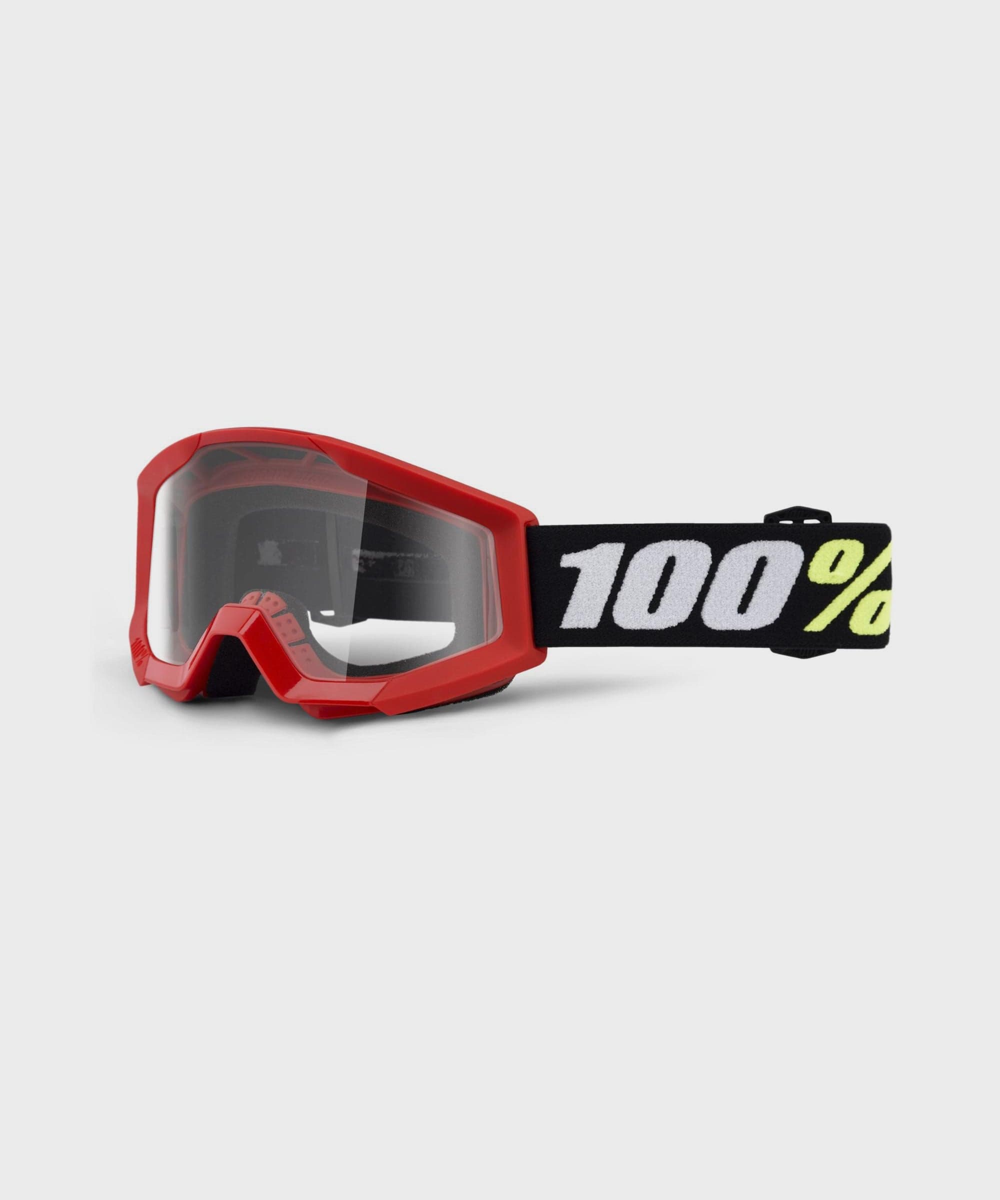 100% Strata Mini Goggles Red / Clear Lens