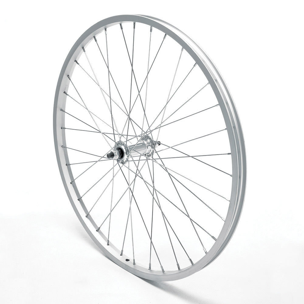 Front Wheel 26" MTB Silver Single Wall Nutted V-Brake