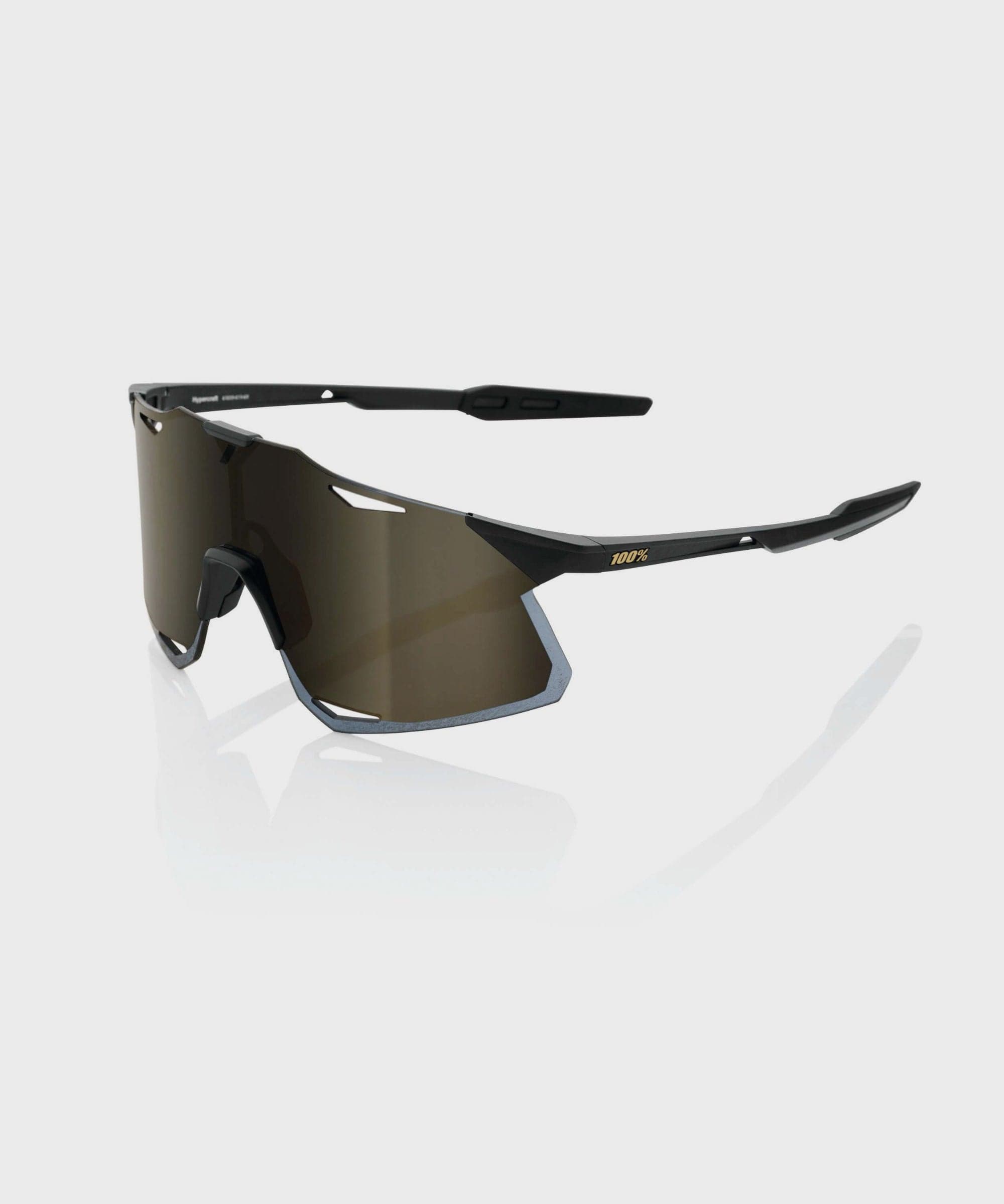 100% Hypercraft Glasses - Matte Black / Soft Gold Mirror Lens