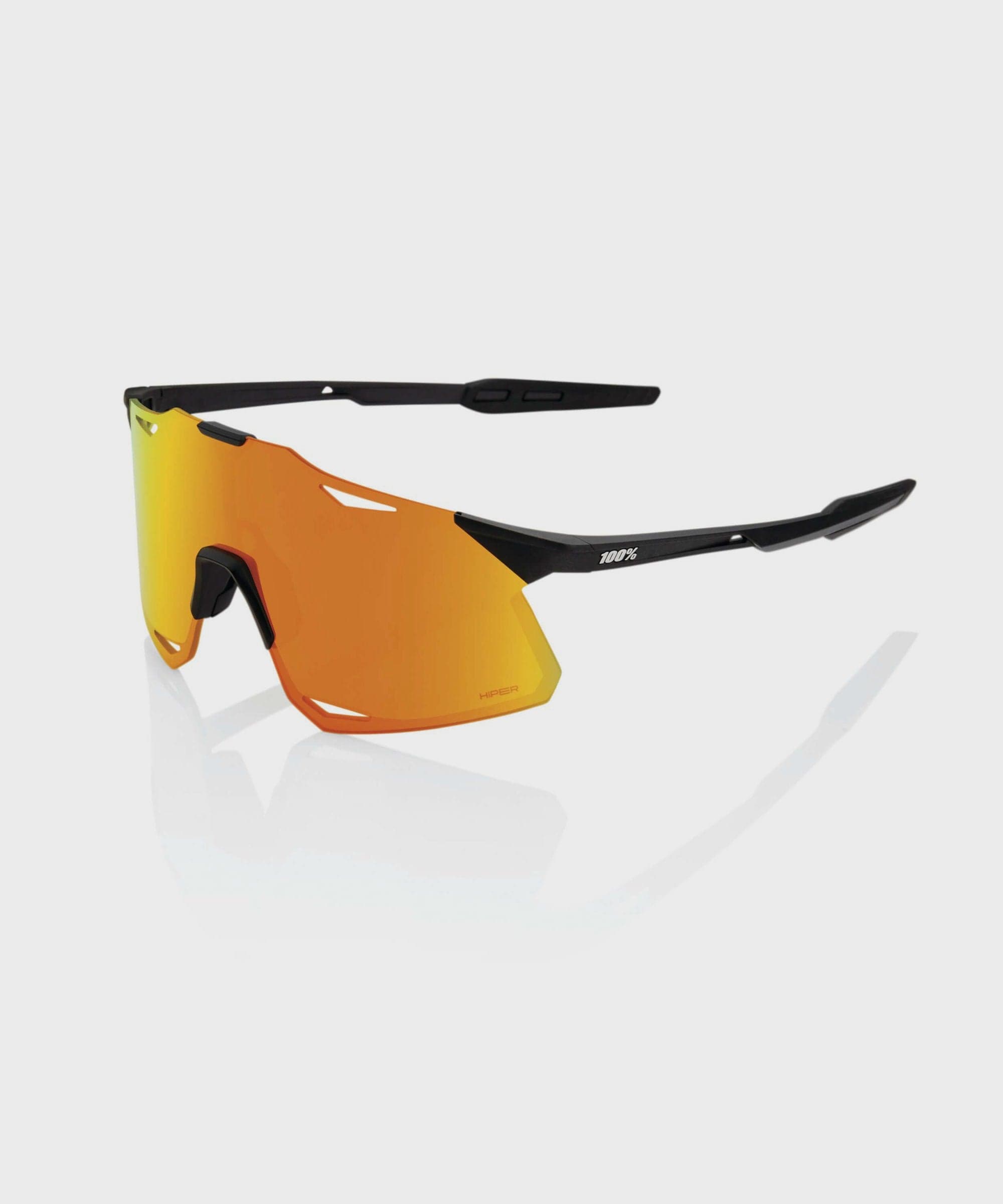 100% Hypercraft Glasses - Matte Black / HiPER Red Multilayer Mirror Lens