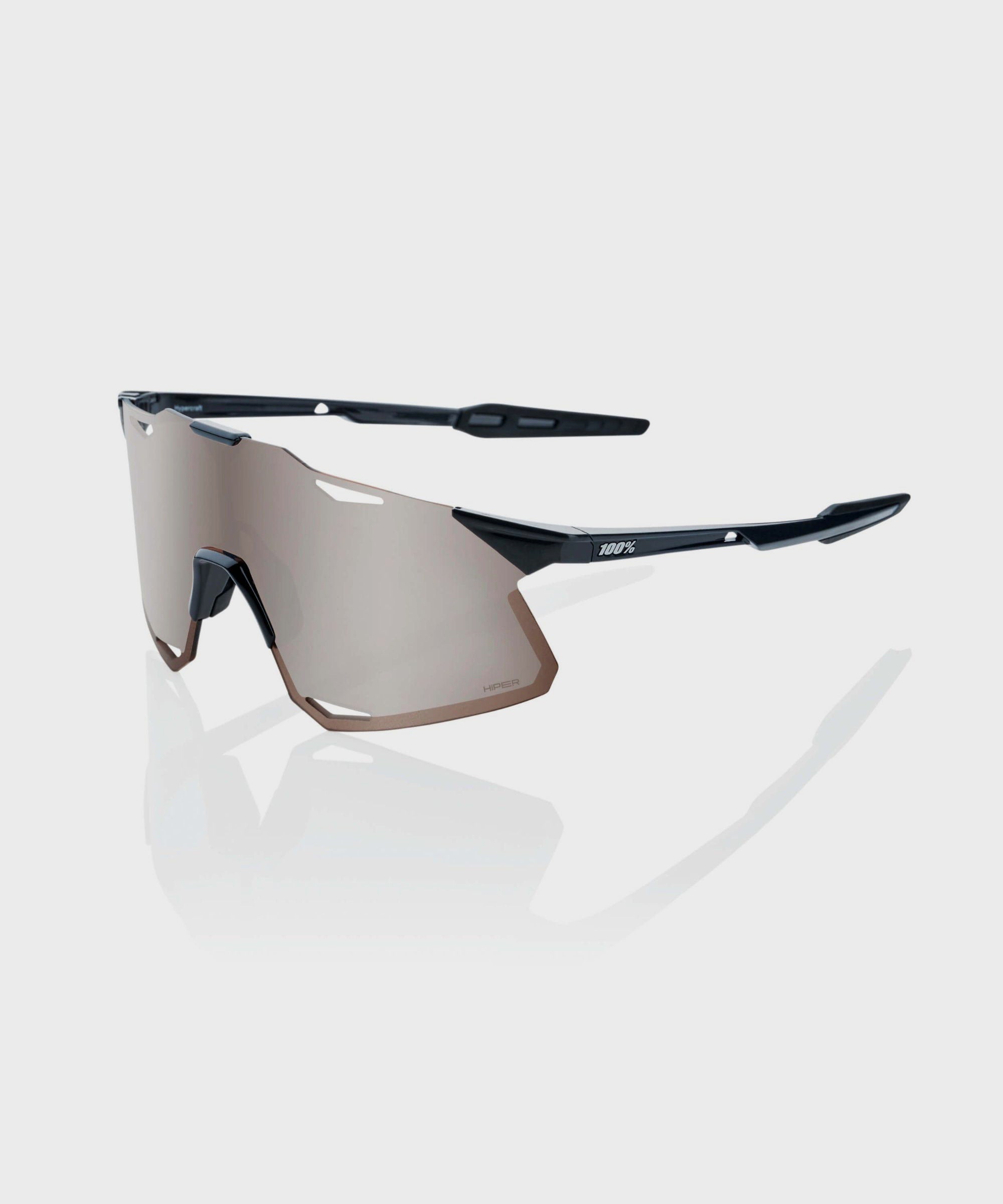 100% Hypercraft Glasses - Gloss Black / HiPER Silver Mirror Lens