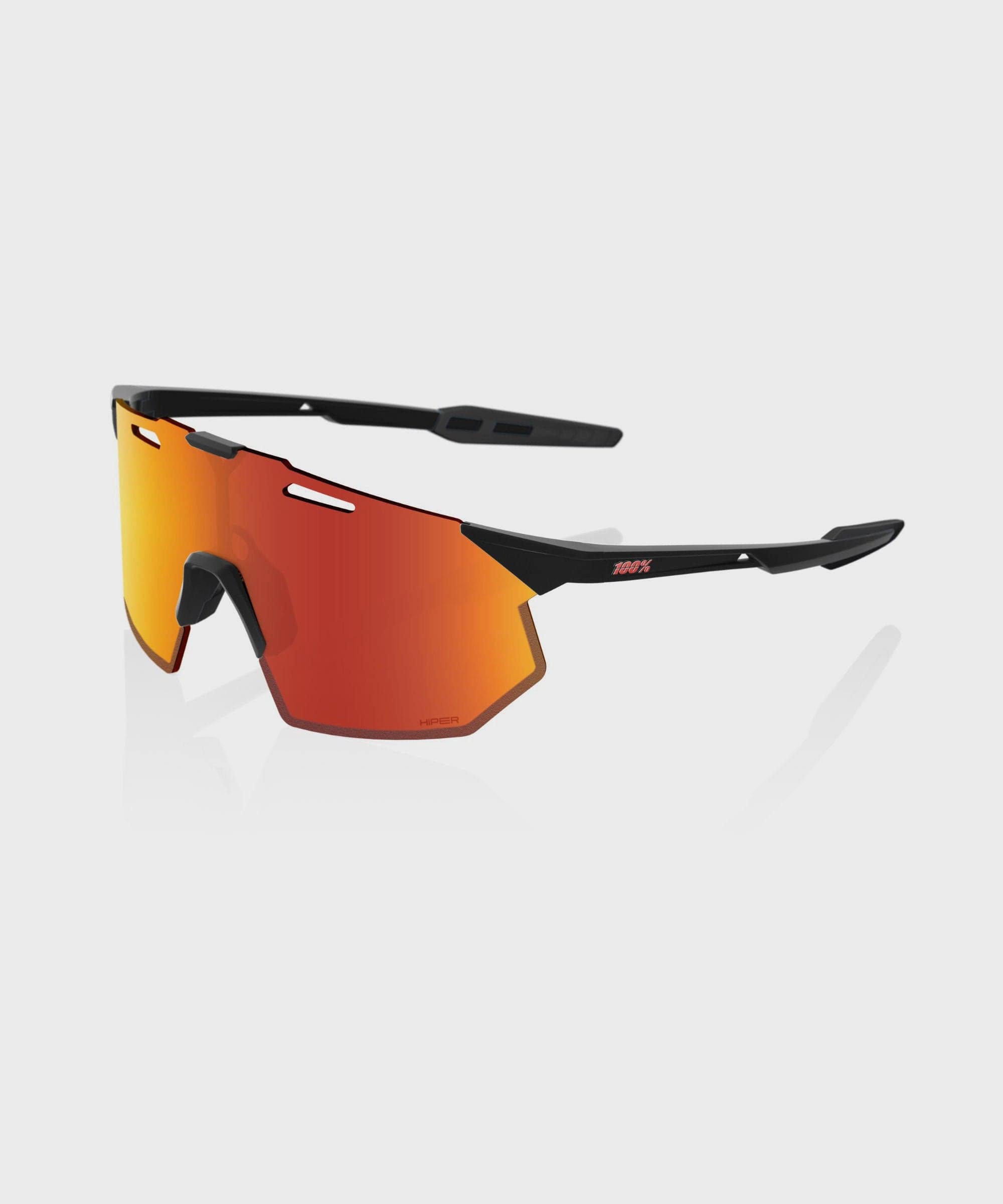 100% Hypercraft SQ Glasses - Soft Tact Black/HiPER Red Multilayer Mirror Lens