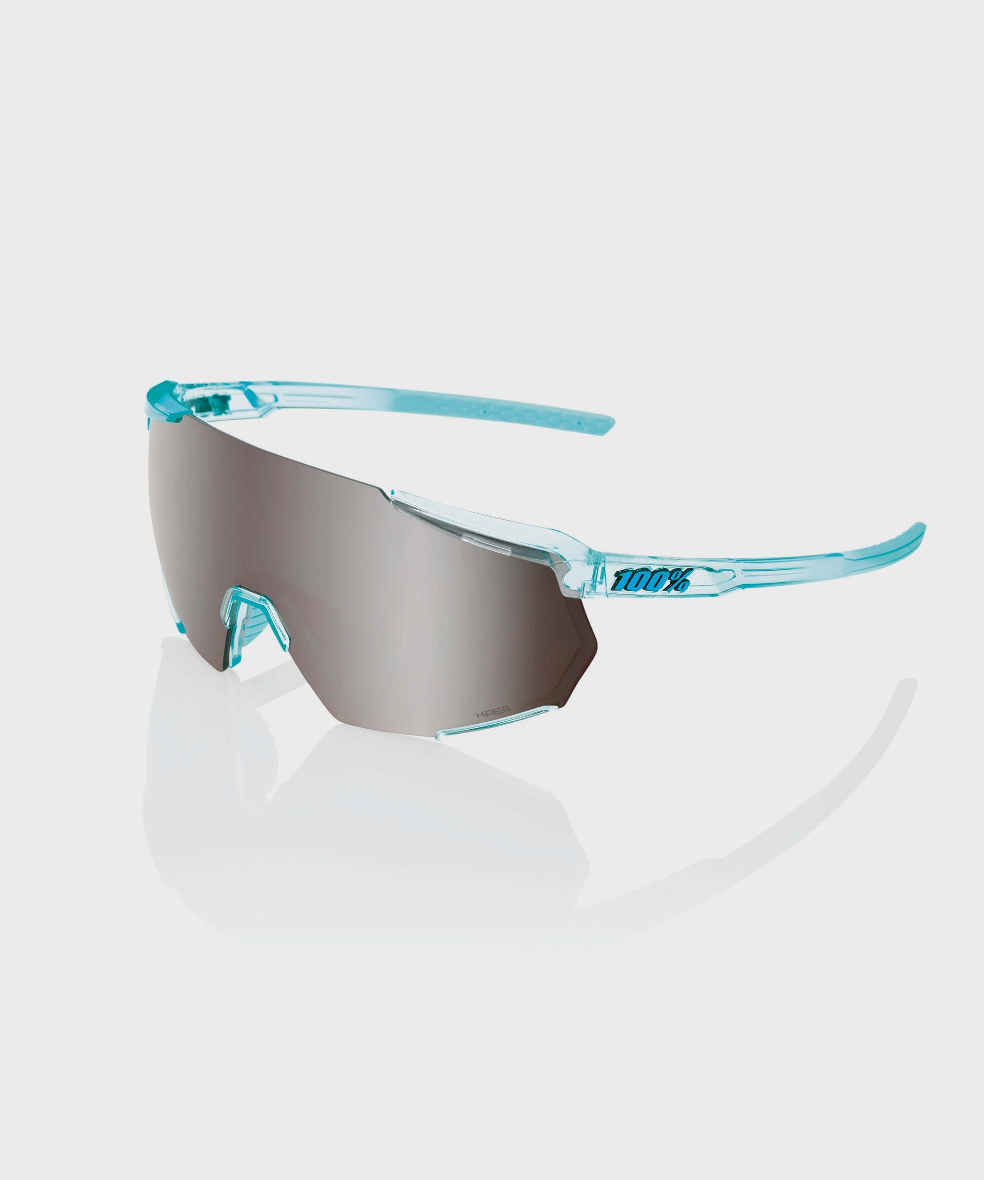 100% Racetrap 3.0 Glasses - Polished Translucent Mint / HiPER Silver Mirror