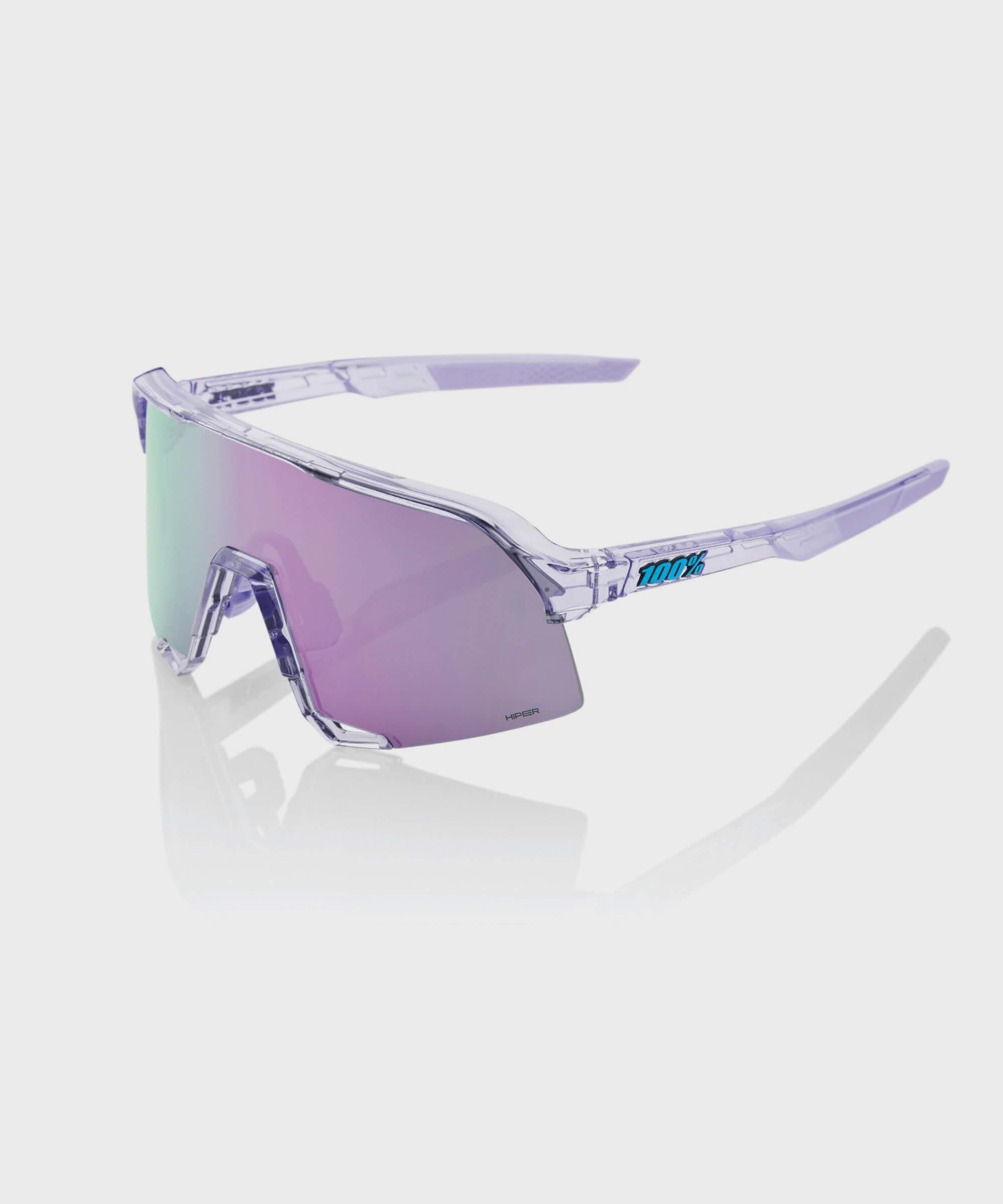 100% S3 Glasses - Polished Translucent Lavender / HiPER Lavender Mirror Lens