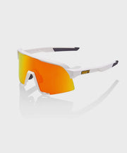 100% S3 Glasses - Soft Tact White / HiPER Red Multilayer Mirror Lens