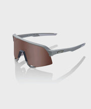 100% S3 Glasses - Soft Tact Stone Grey / HiPER Crimson Silver Mirror Lens