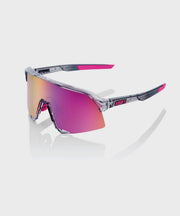 100% S3 Glasses - Polished Translucent Grey / Purple Multilayer Mirror Lens