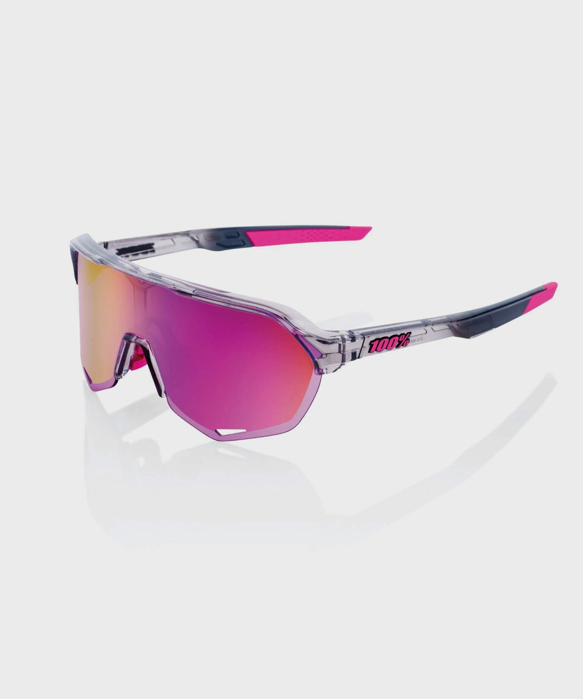 100% S2 Glasses - Polished Translucent Grey / Purple Multilayer Mirror Lens