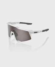 100% Speedcraft Glasses - Matte White / HiPER Silver Mirror Lens