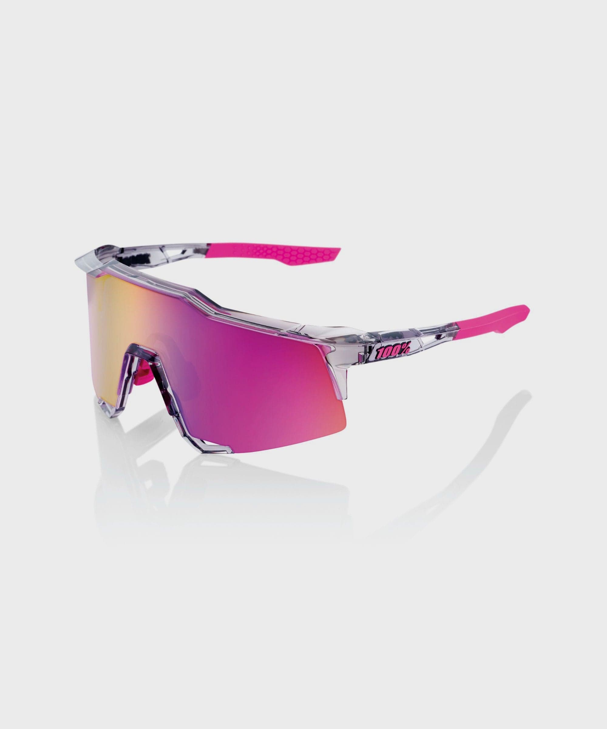 100% Speedcraft Glasses - Polished Translucent Grey / Purple Multilayer Mirror