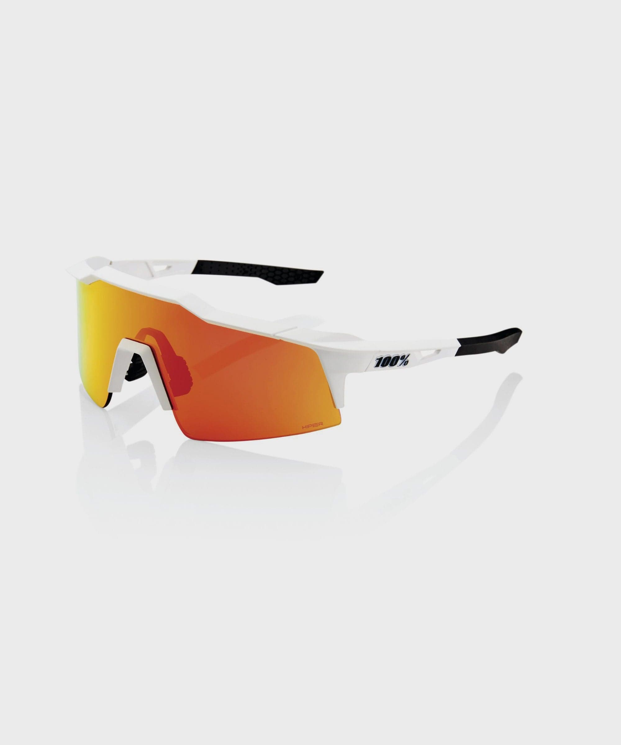 100% Speedcraft SL Glasses - Soft Tact Off White / HiPER Red Multilayer Mirror