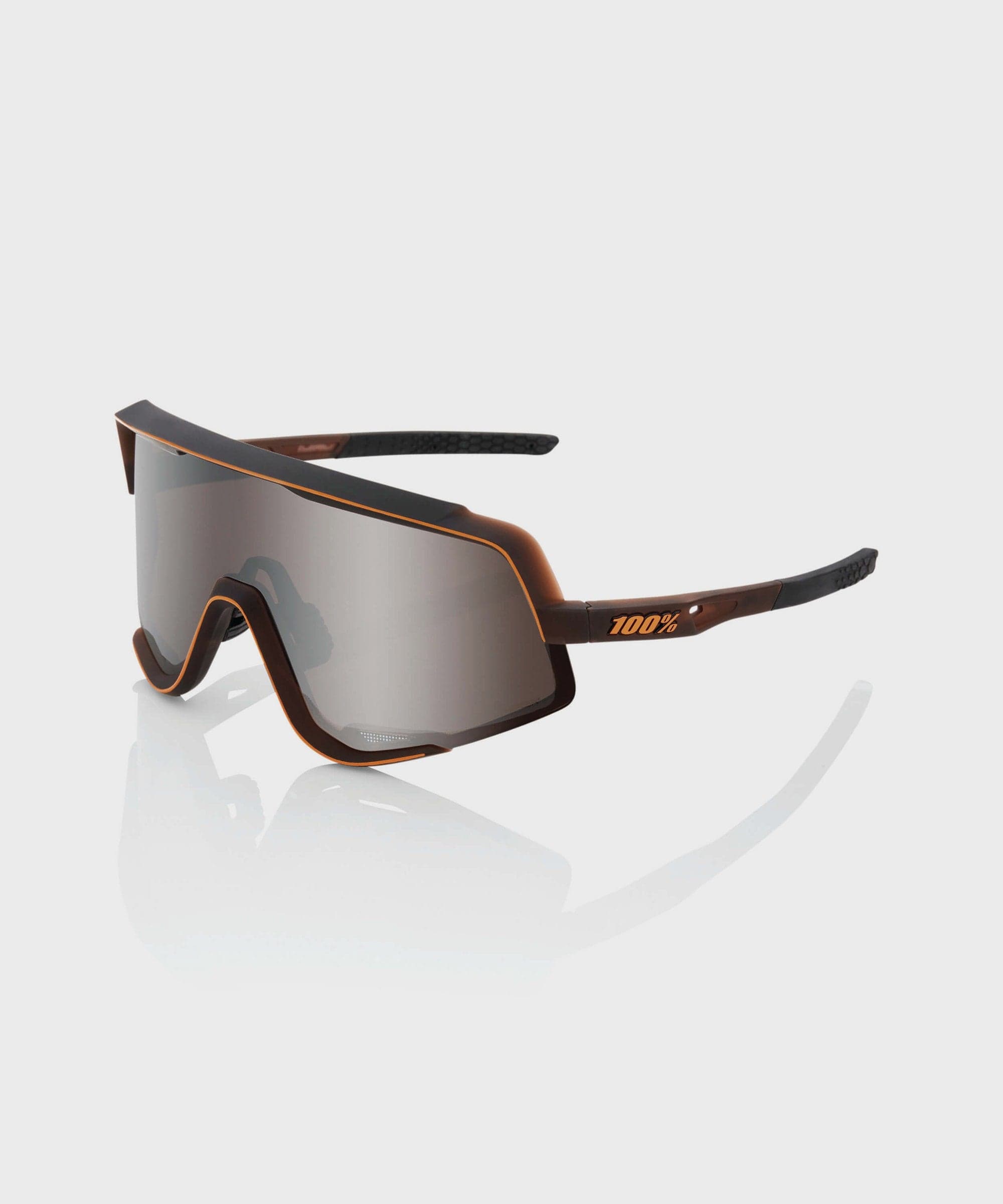 100% Glendale Glasses - Matte Translucent Brown Fade / HiPER Silver Mirror Lens
