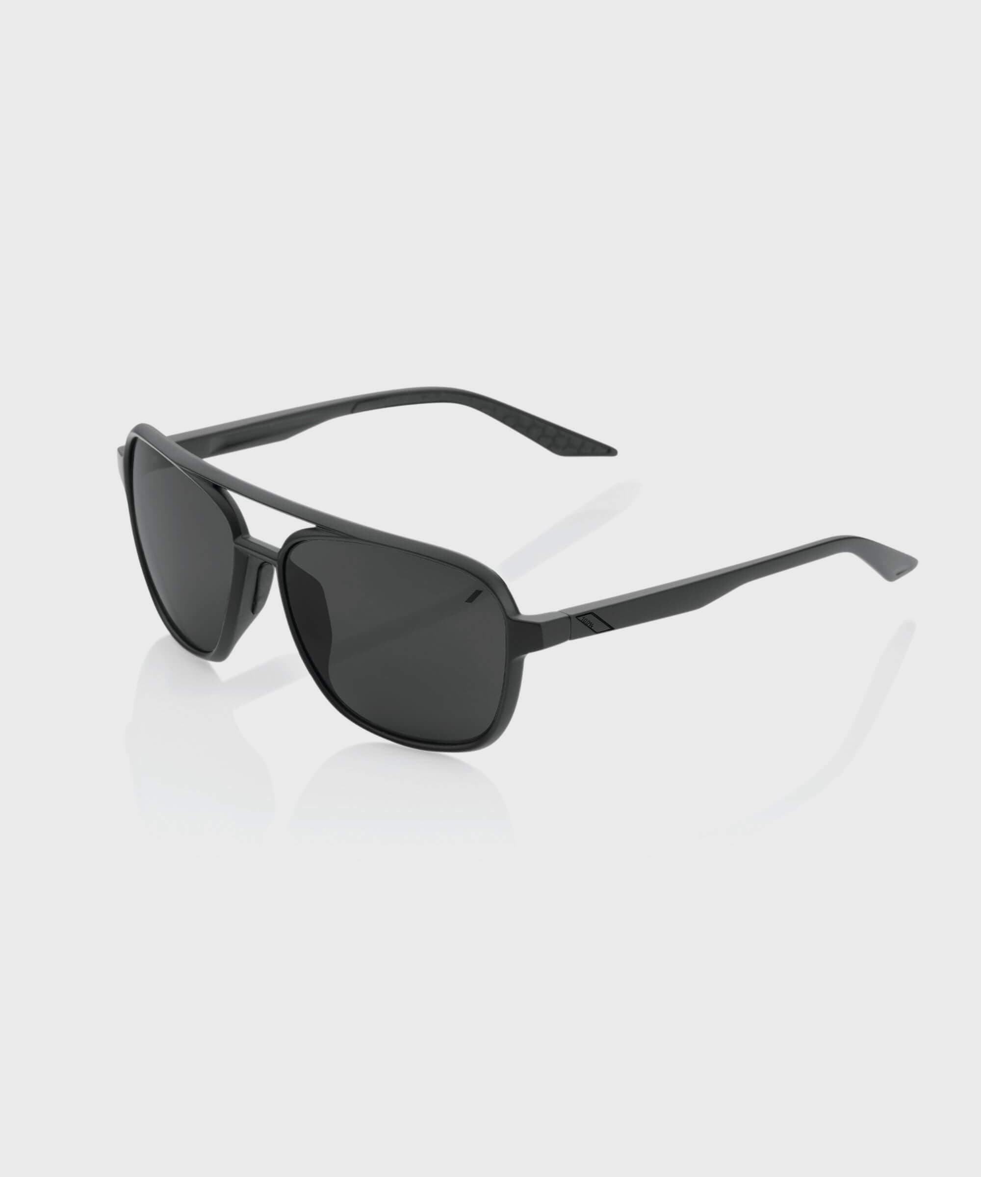 100% Kasia Glasses - Matte Black / Black Mirror Lens