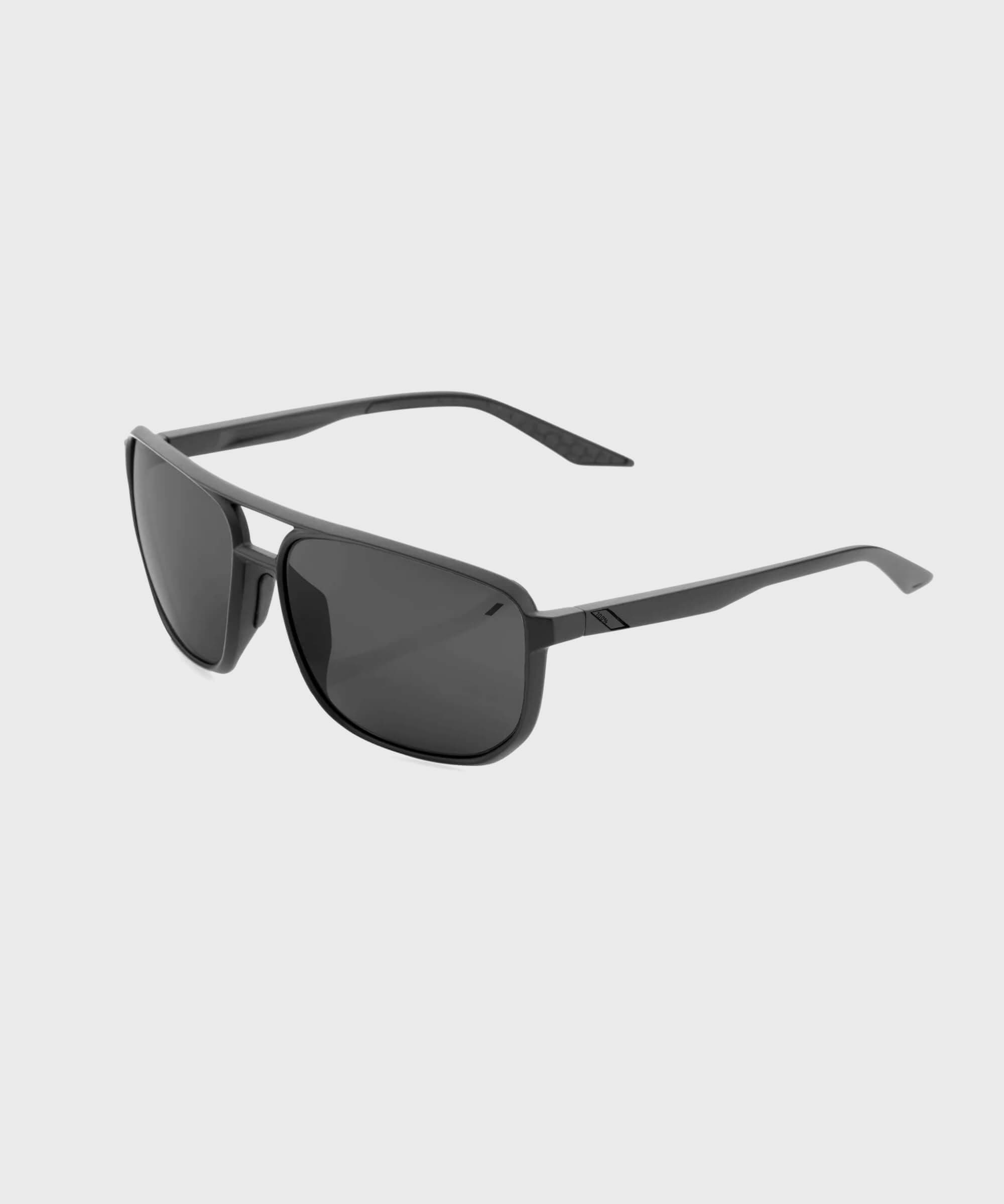 100% Konnor Glasses - Matte Black / Black Mirror Lens