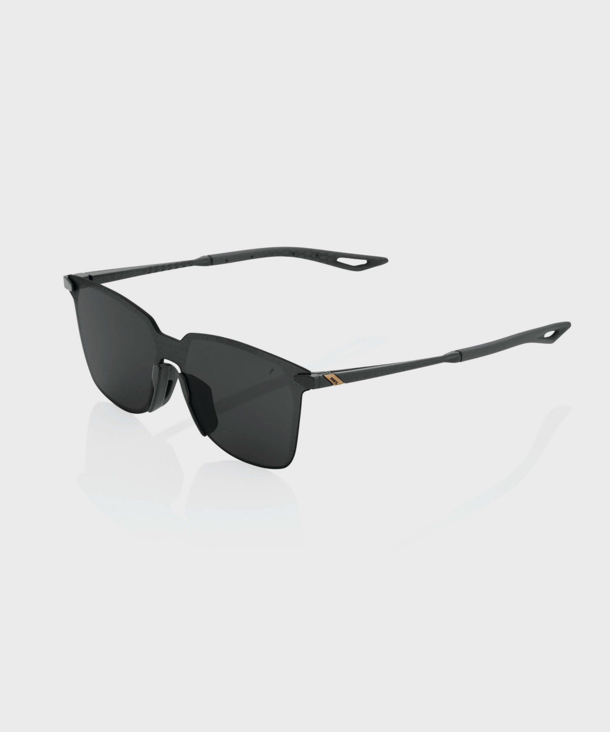 100% Legere Square Glasses - Polished Black / Smoke Lens