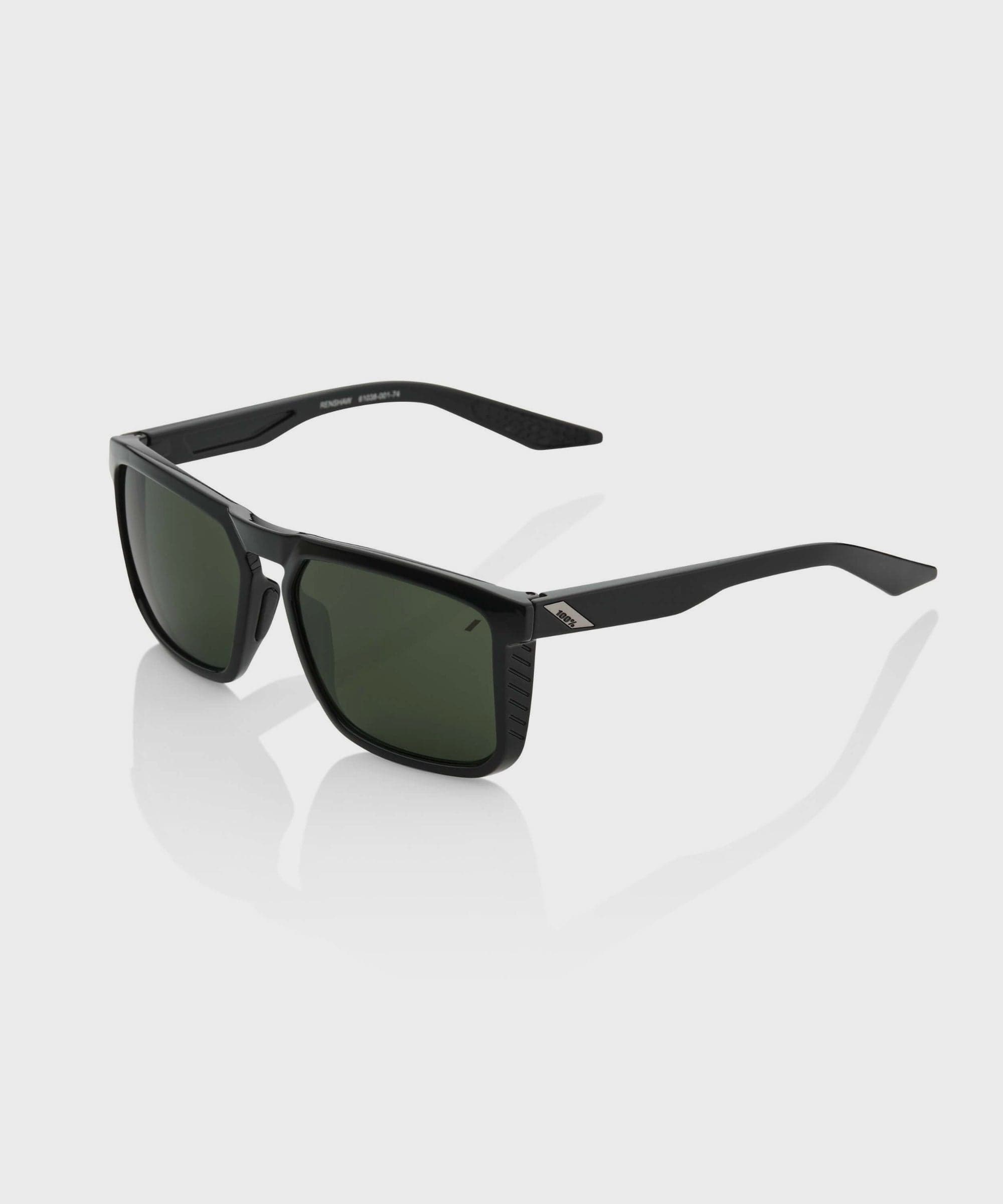 100% Renshaw Glasses - Gloss Black / Grey Green Lens
