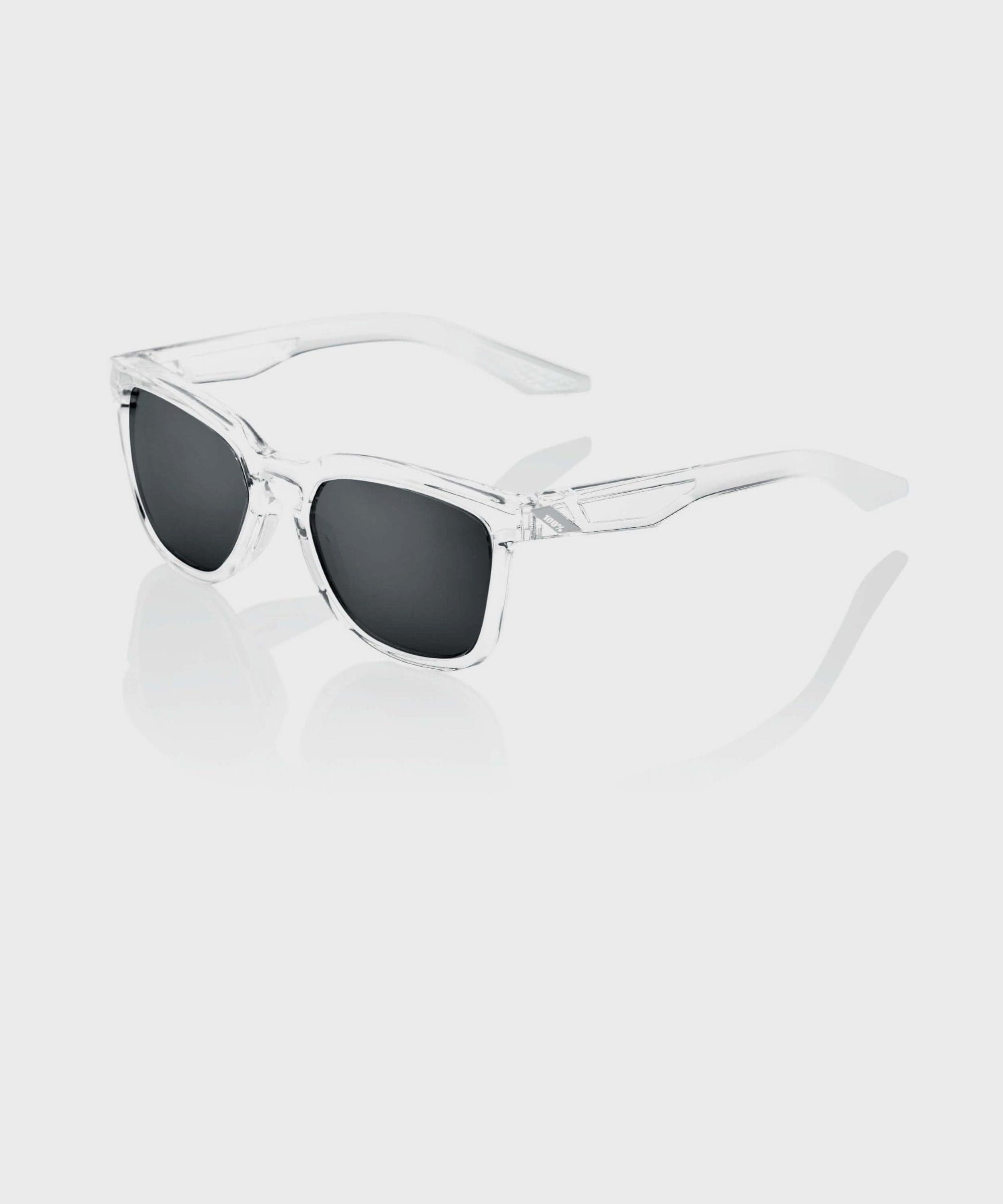 100% Hudson Glasses - Polished Crystal Haze / Black Mirror Lens