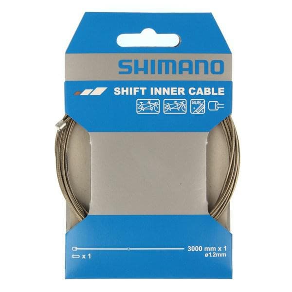 Load image into Gallery viewer, Shimano Spares Road / MTB tandem stainless steel gear inner wire; 1.2 x 3000 mm; single
