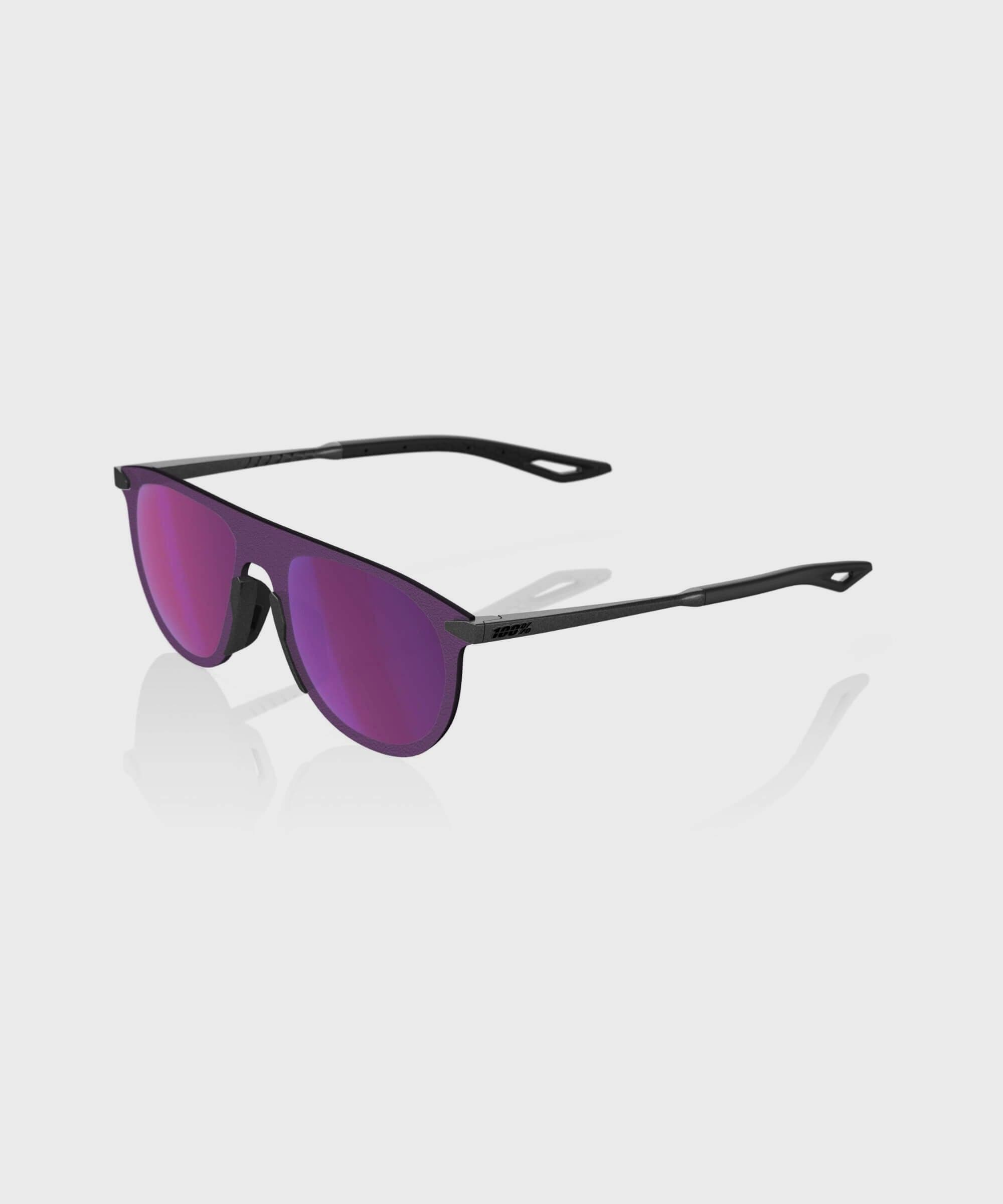 100% Legere Coil Glasses - Matte Gunmetal / Purple Multilayer Mirror Lens