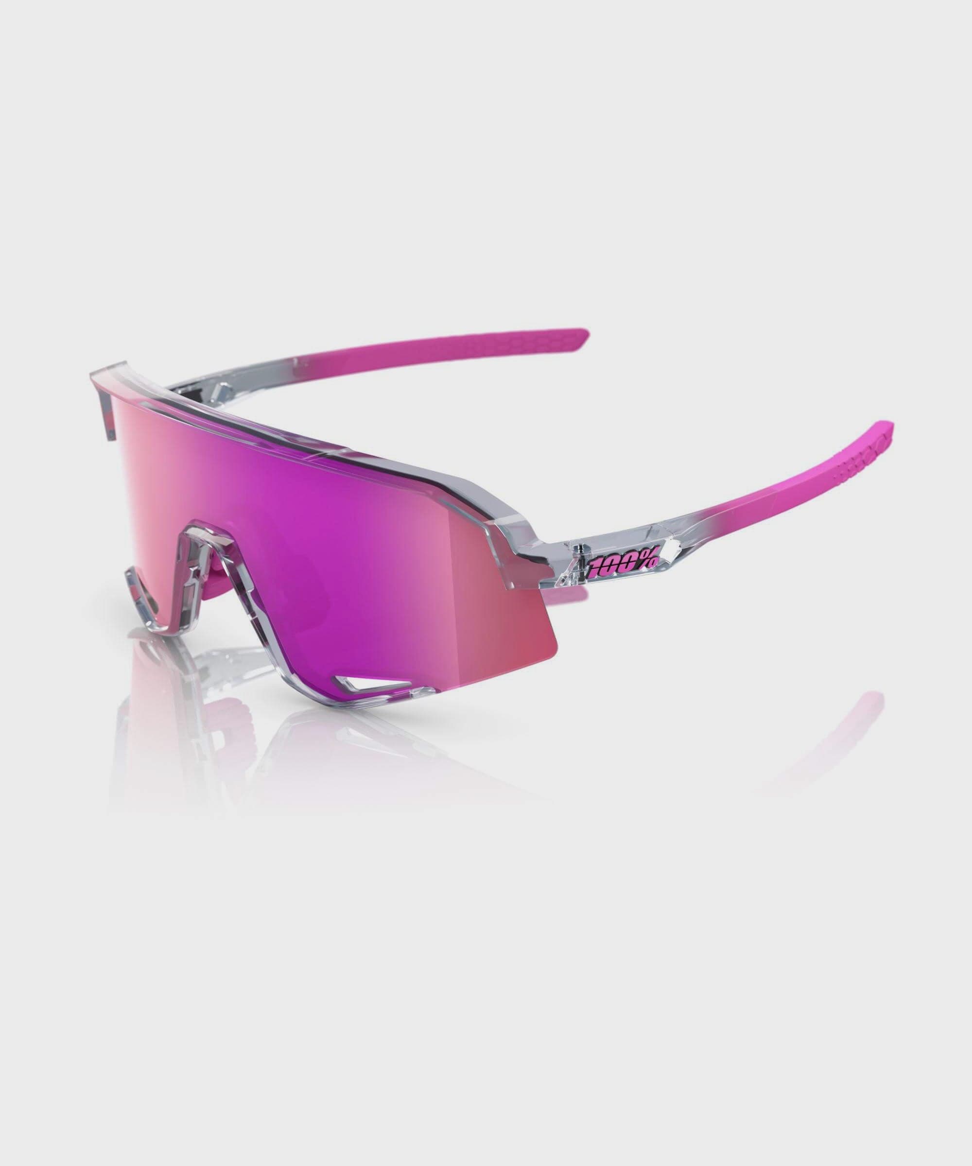 100% Slendale Glasses - Polished Translucent Grey / Purple Multilayer Mirror