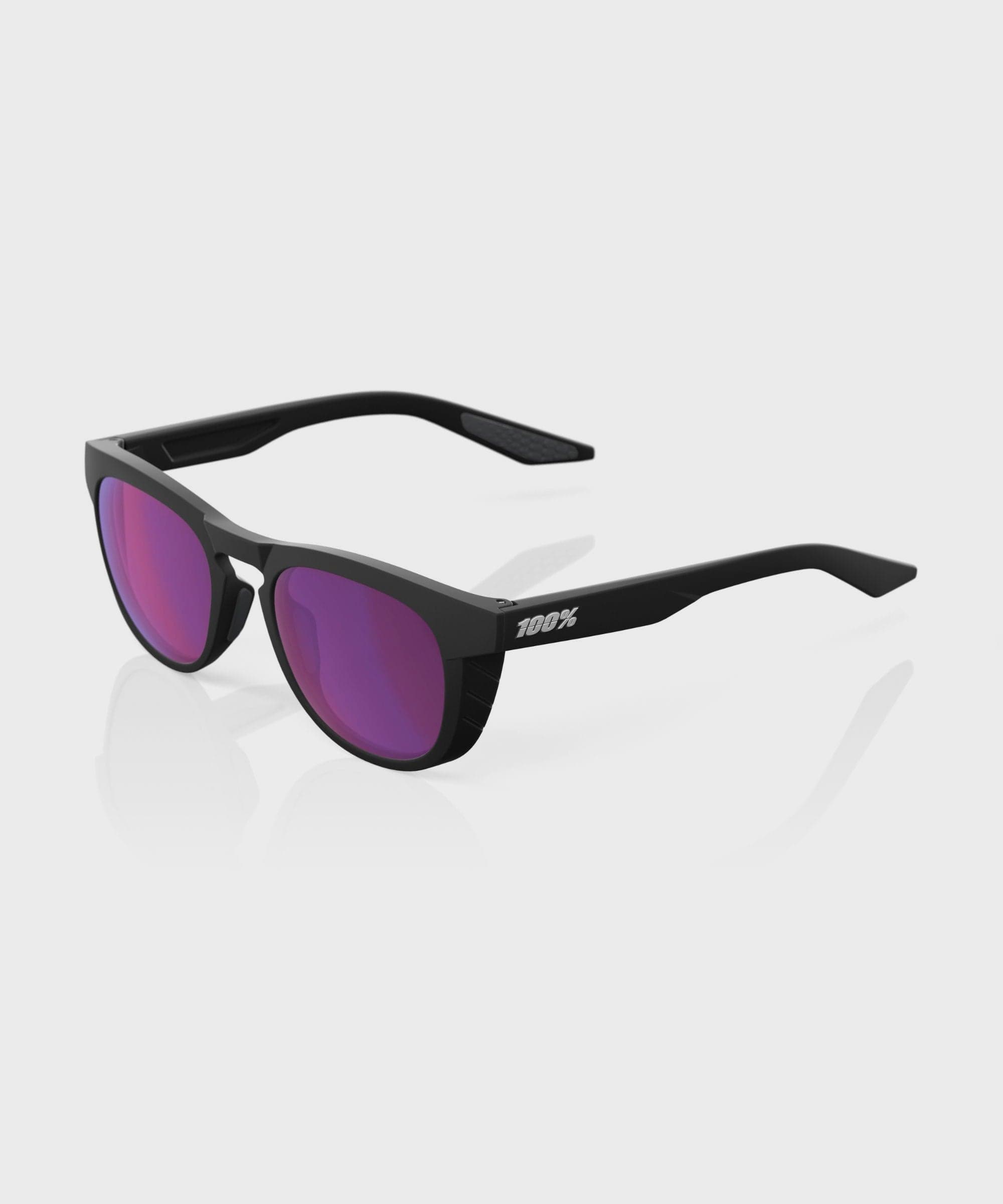 100% Slent Glasses - Matte Black / Purple Mulitlayer Mirror Lens