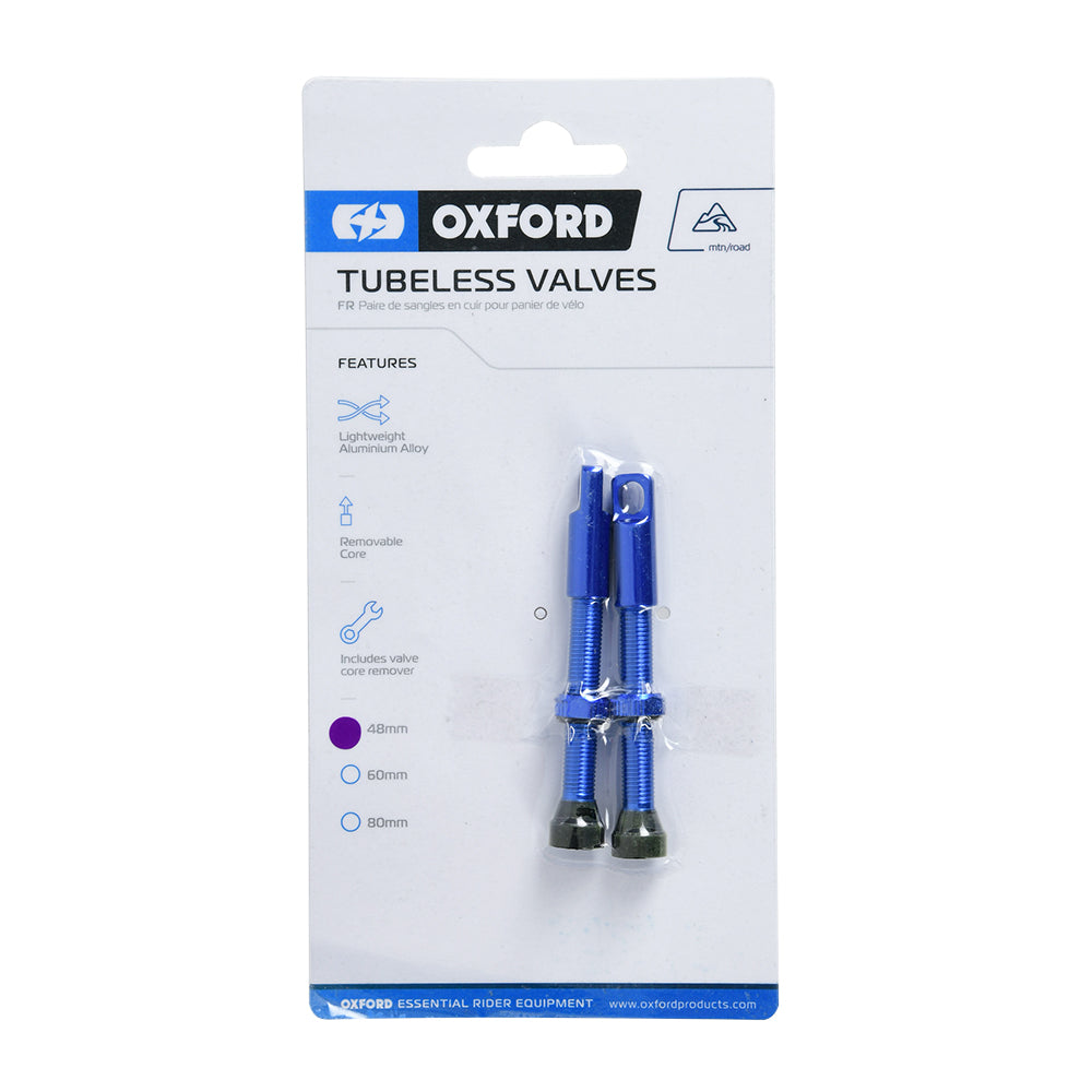 Oxford Tubeless Alloy Valve 48mm Blue