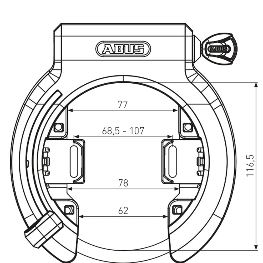 ABUS - Frame Lock - 6950M AM R BK XPlus GRANIT