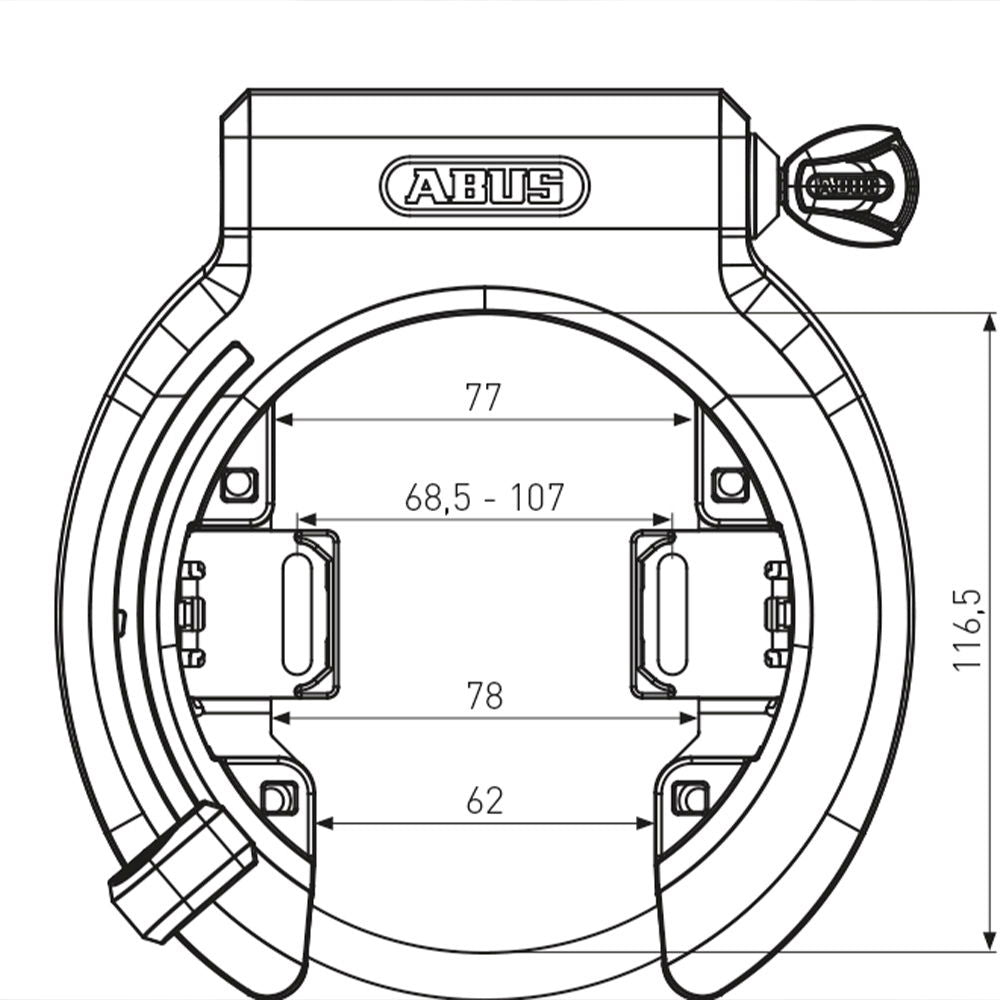 ABUS - Frame Lock - 6950M AM NR BK XPlus GRANIT