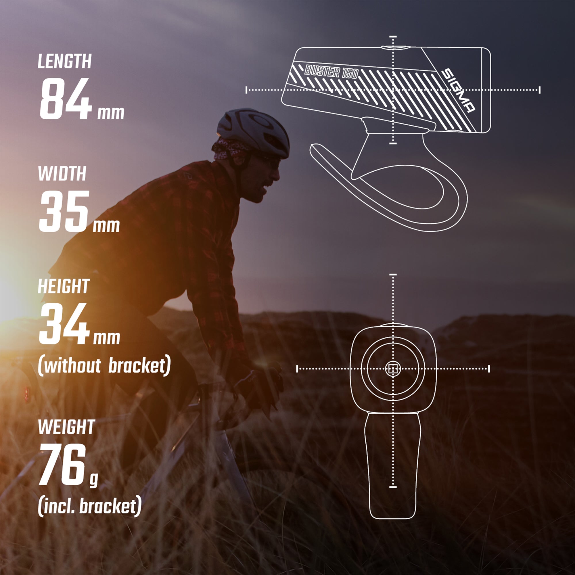 Sigma Buster 150 Headlight w/hbar mount