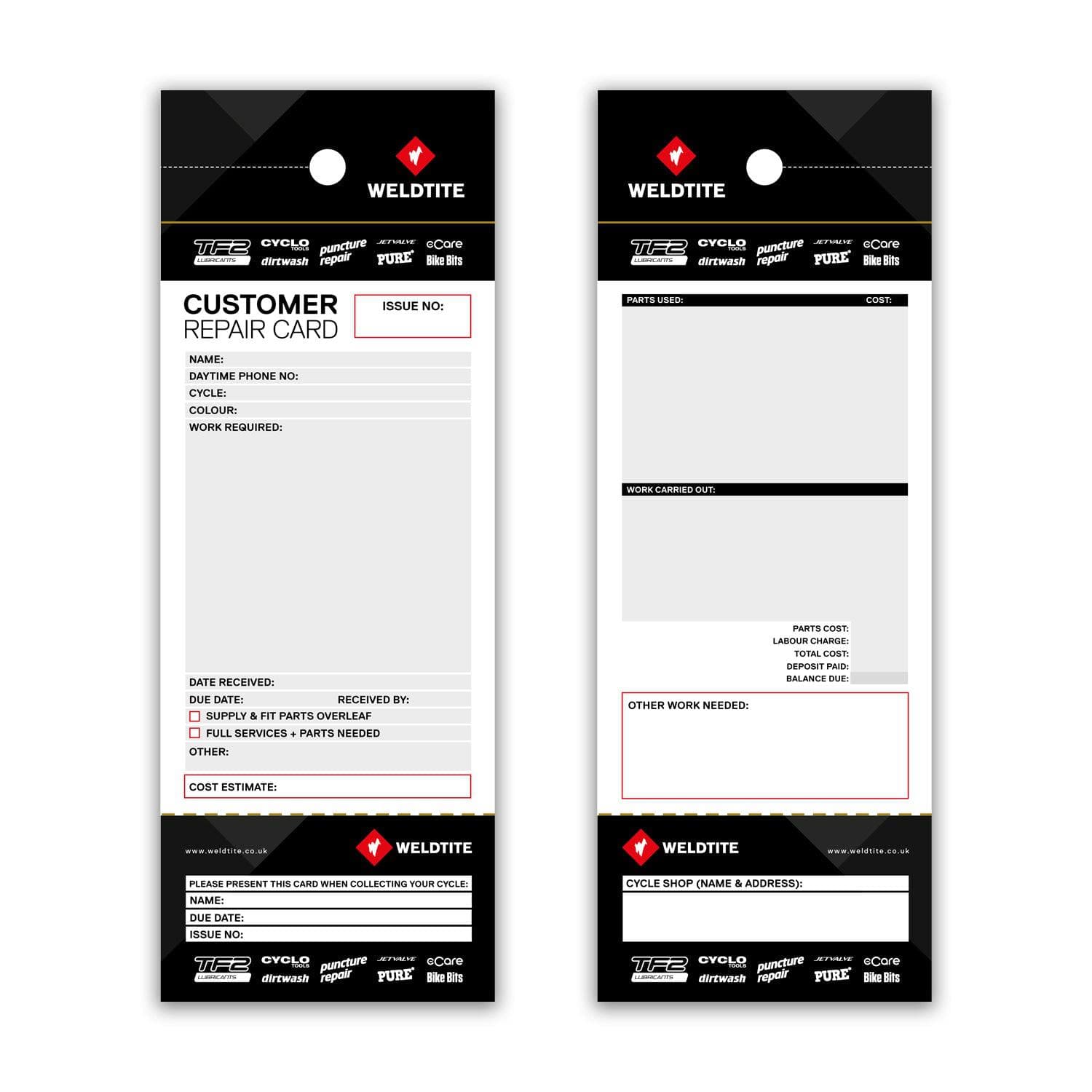 Service Repair Tags pk of 100