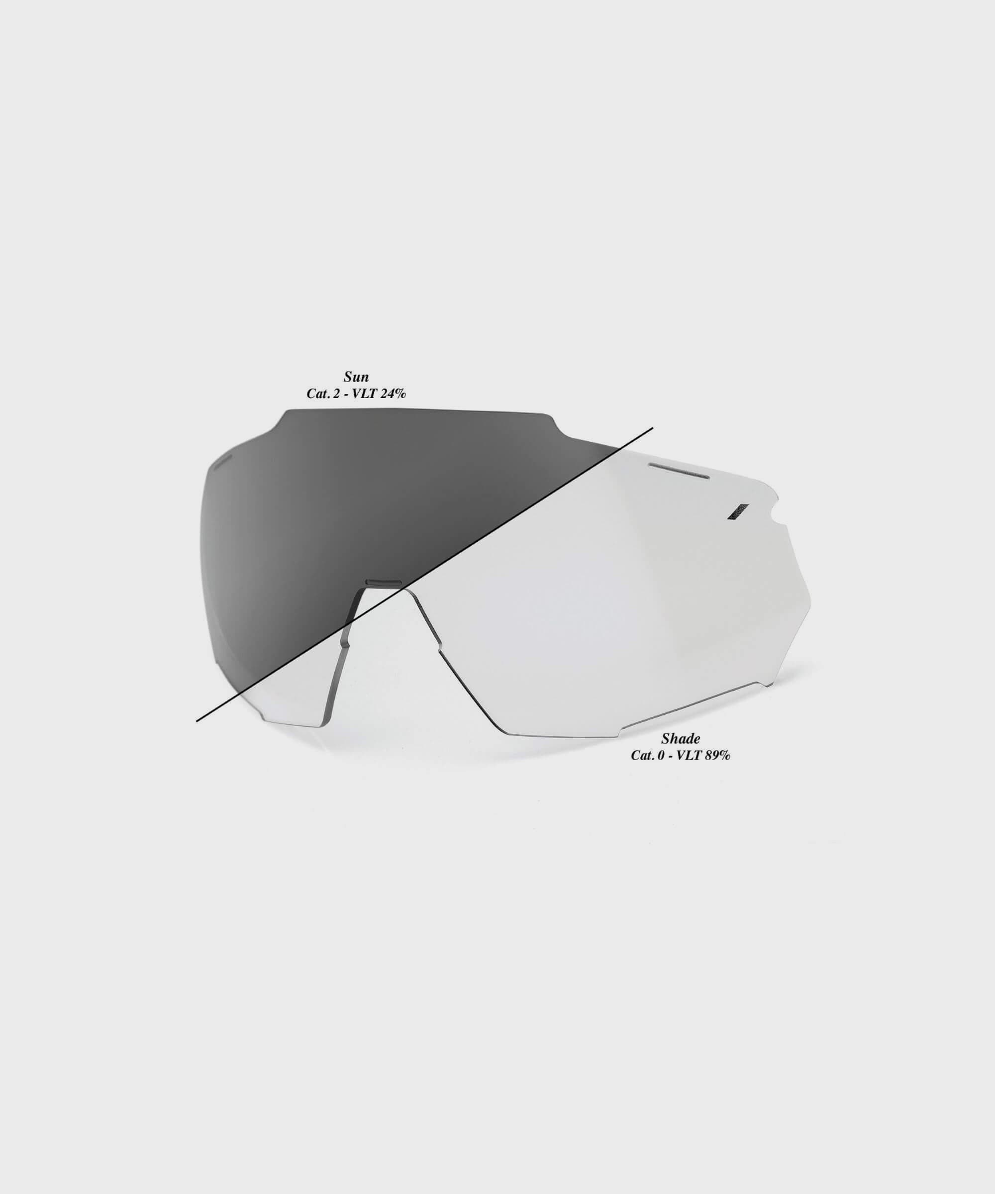 100% Racetrap 3.0 Replacement Lens - Photochromic Clear / Smoke