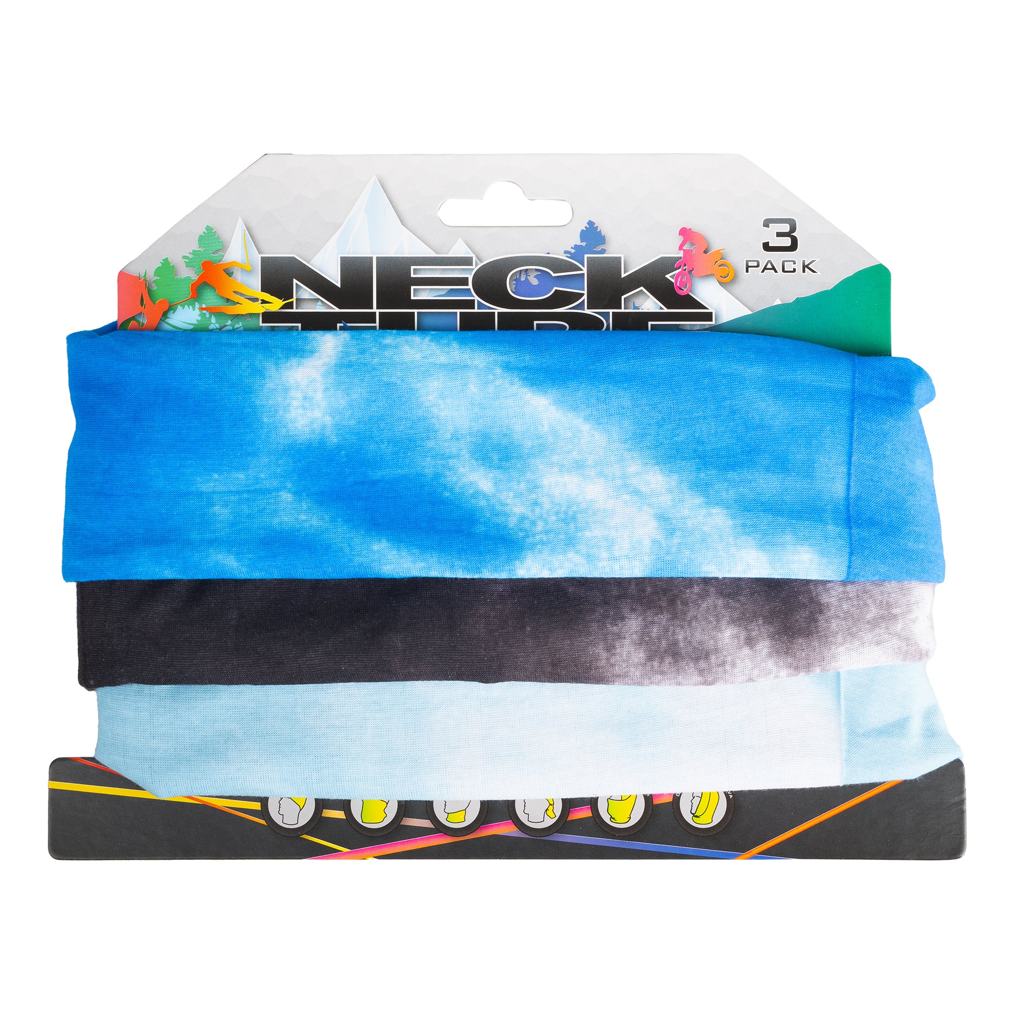 Neck Tube - Tie Dye Blue 3 Pack