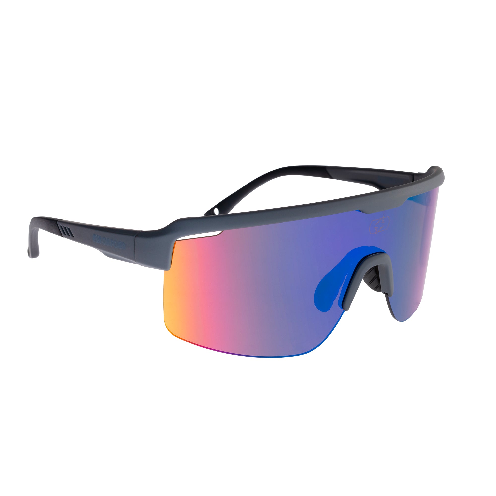 Oxford Pave Slate Frame Purple Lens Sunglasses