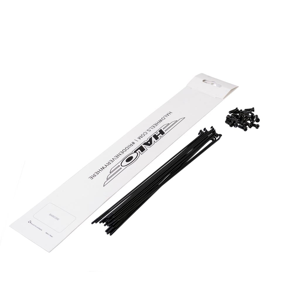 Halo Black Double Butted Spokes 20 Pack Black 173mm