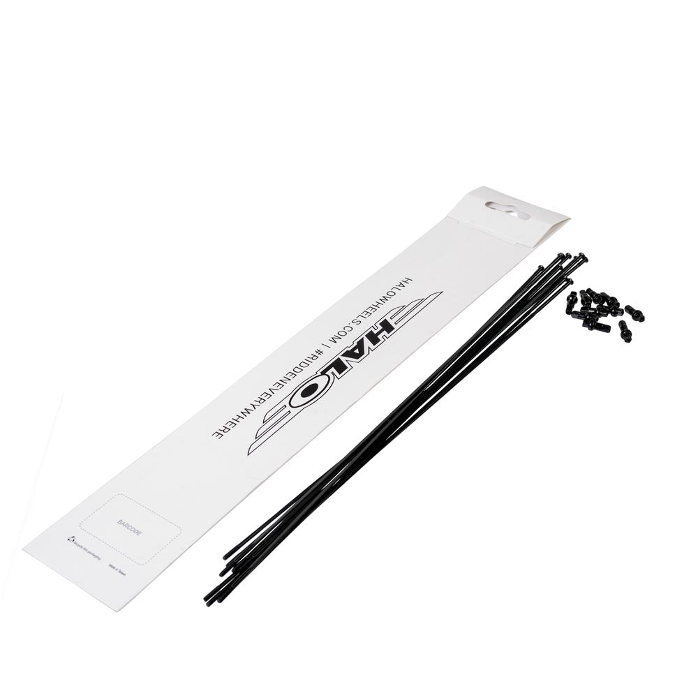 Halo Aero Straight Pull Spokes 10 Pack Black 290mm