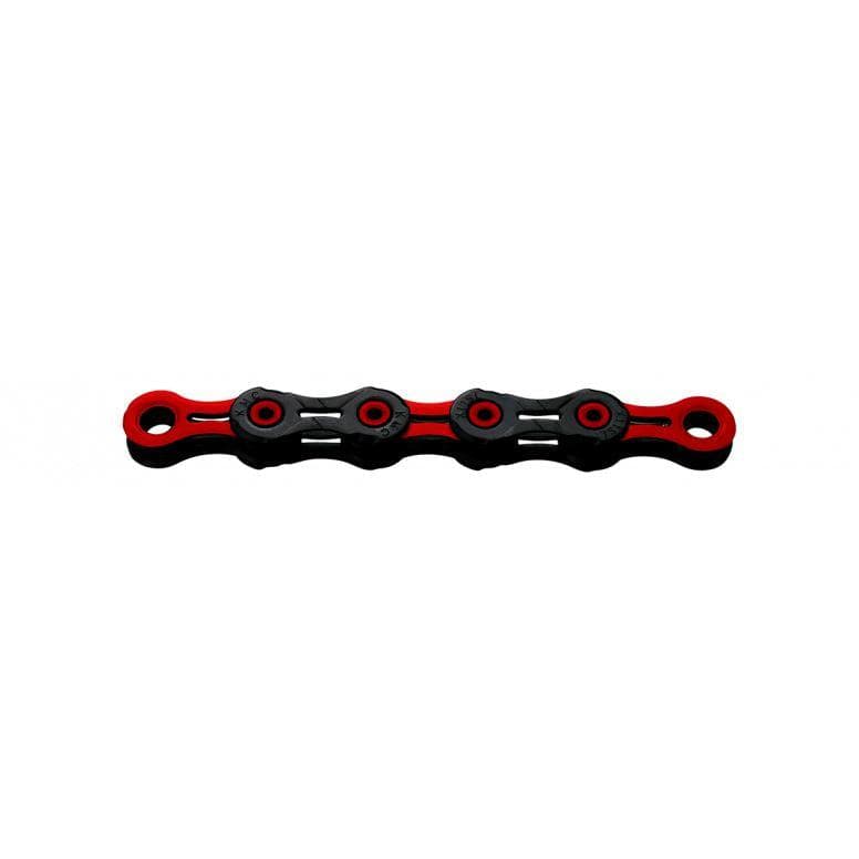 KMC DLC 11 Waxed Chain 118L - Black/Red - 118L