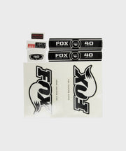 FOX Fork 40 RC2 FIT B/W OE Decal Kit Black 2011