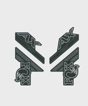FOX Fork 32 Decal Kit: SC AX P-SE Grey Logo Matte Black 2018