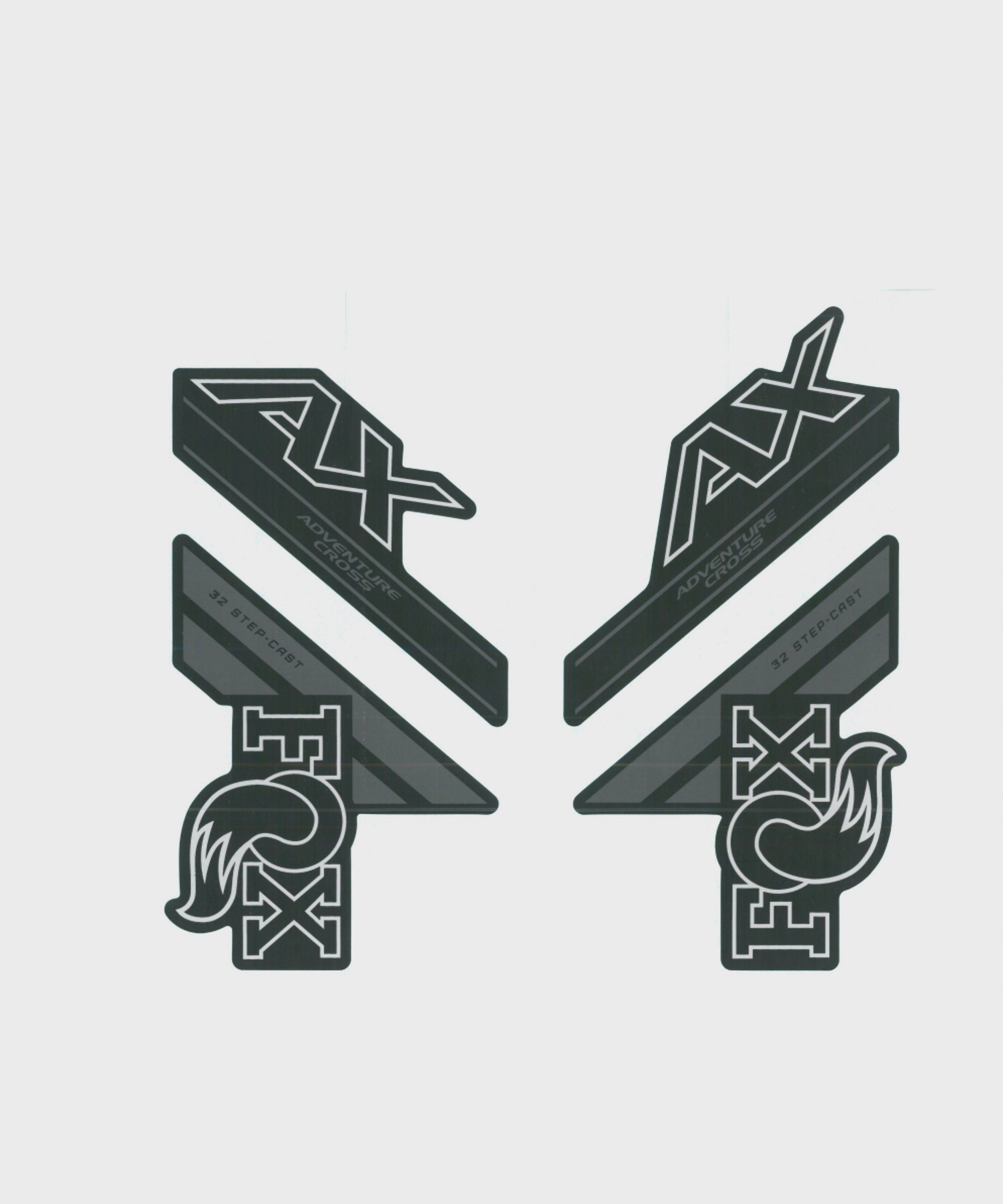 FOX Fork 32 Decal Kit: SC AX P-SE Grey Logo Matte Black 2018