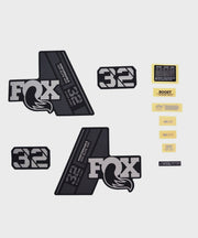 FOX Fork 32 Decal Kit: SC P-Se Grey Logo Matte Black 2021