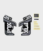 FOX Fork 34 Decal Kit: E-Bike + Rhythm Grey Logo Matte Black 2021